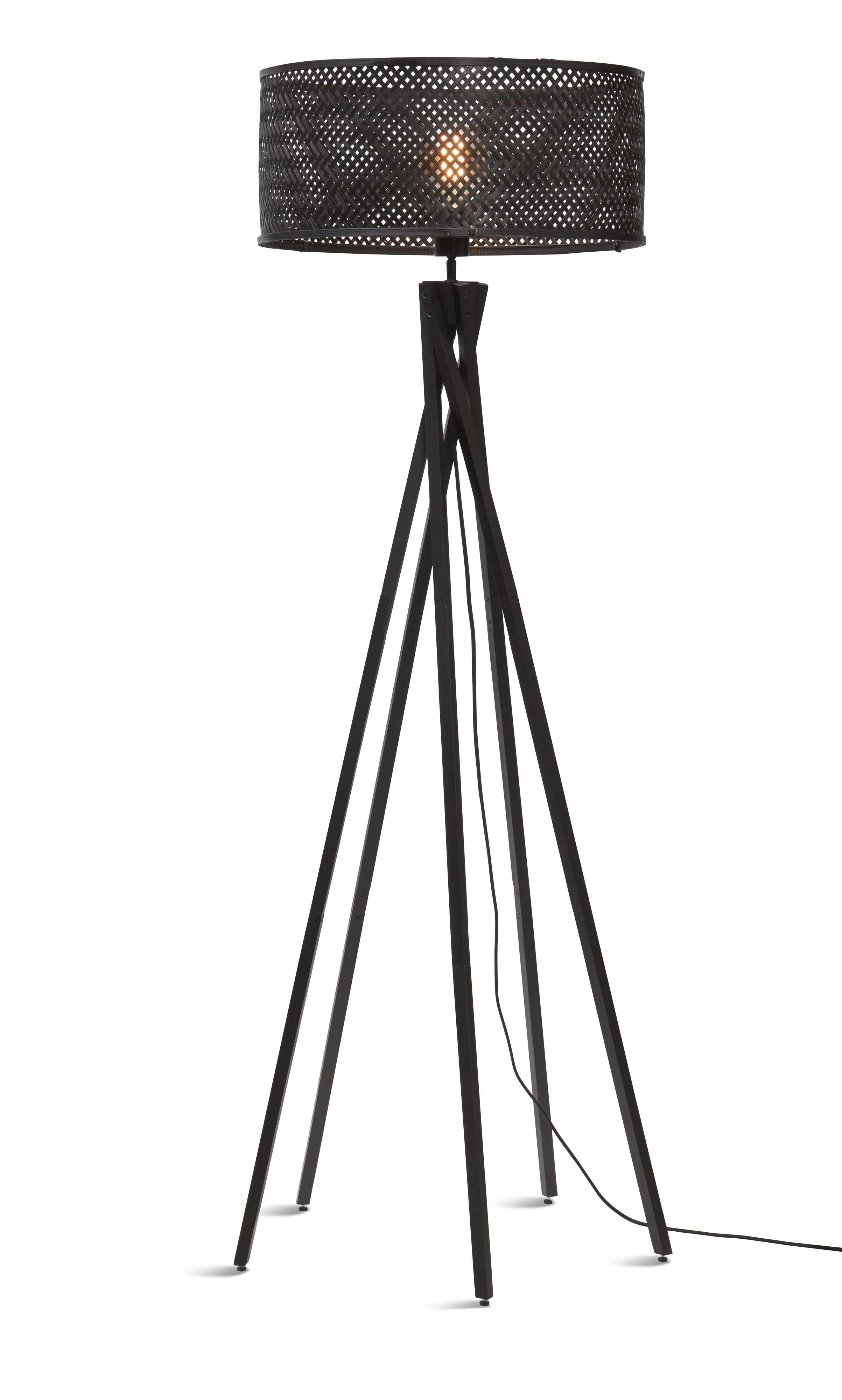 GOOD&MOJO Vloerlamp 'Java' 5-poot, Bamboe, kleur Zwart