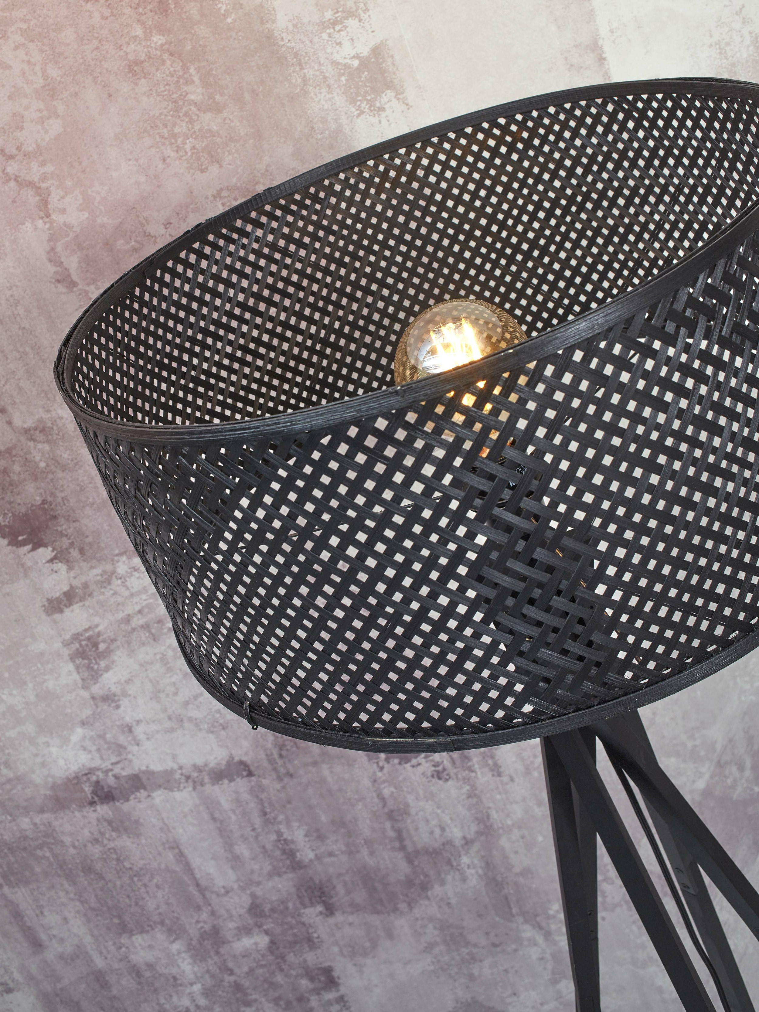 GOOD&MOJO Vloerlamp 'Java' 5-poot, Bamboe, kleur Zwart