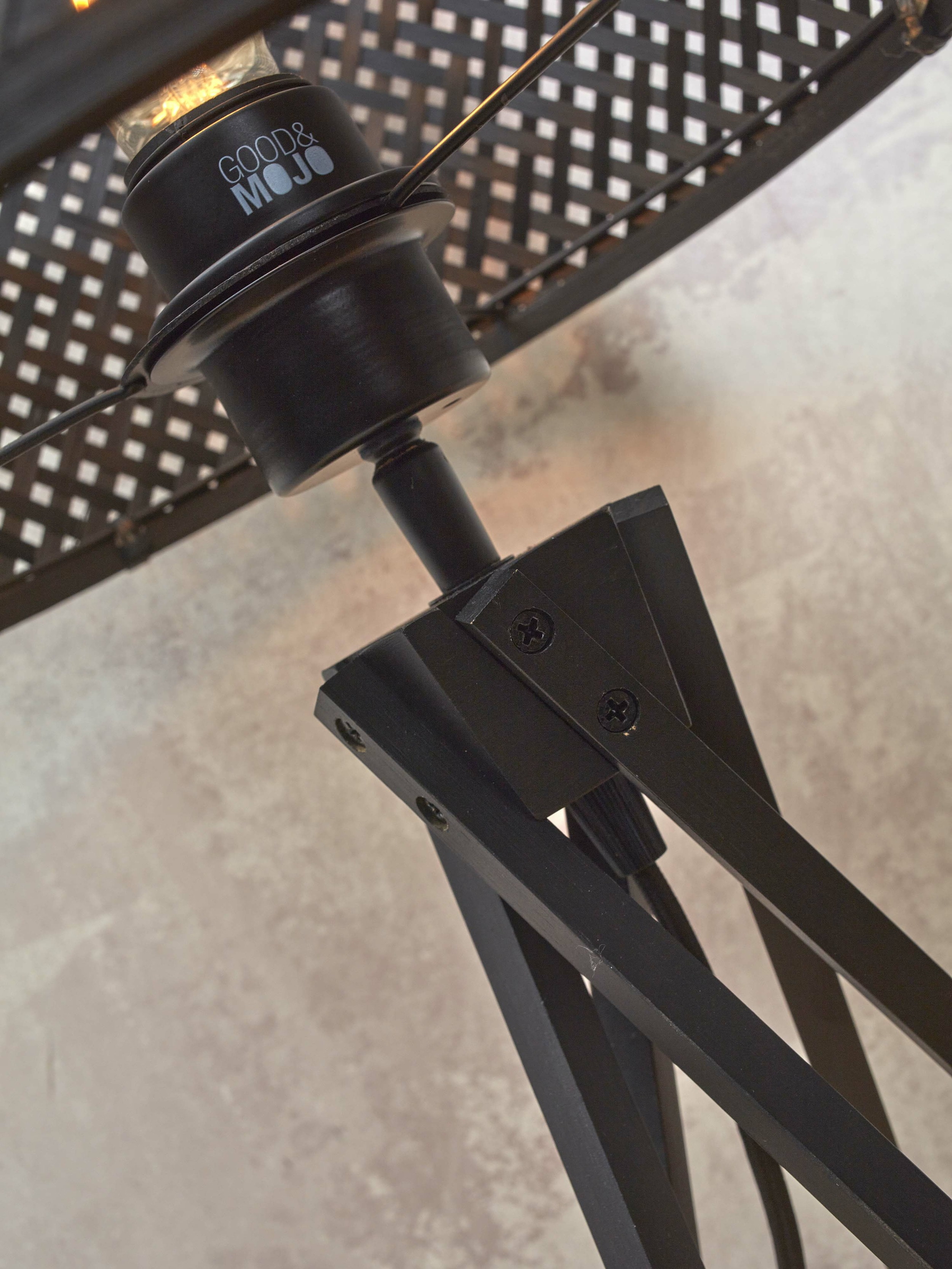 GOOD&MOJO Vloerlamp 'Java' 5-poot, Bamboe, kleur Zwart