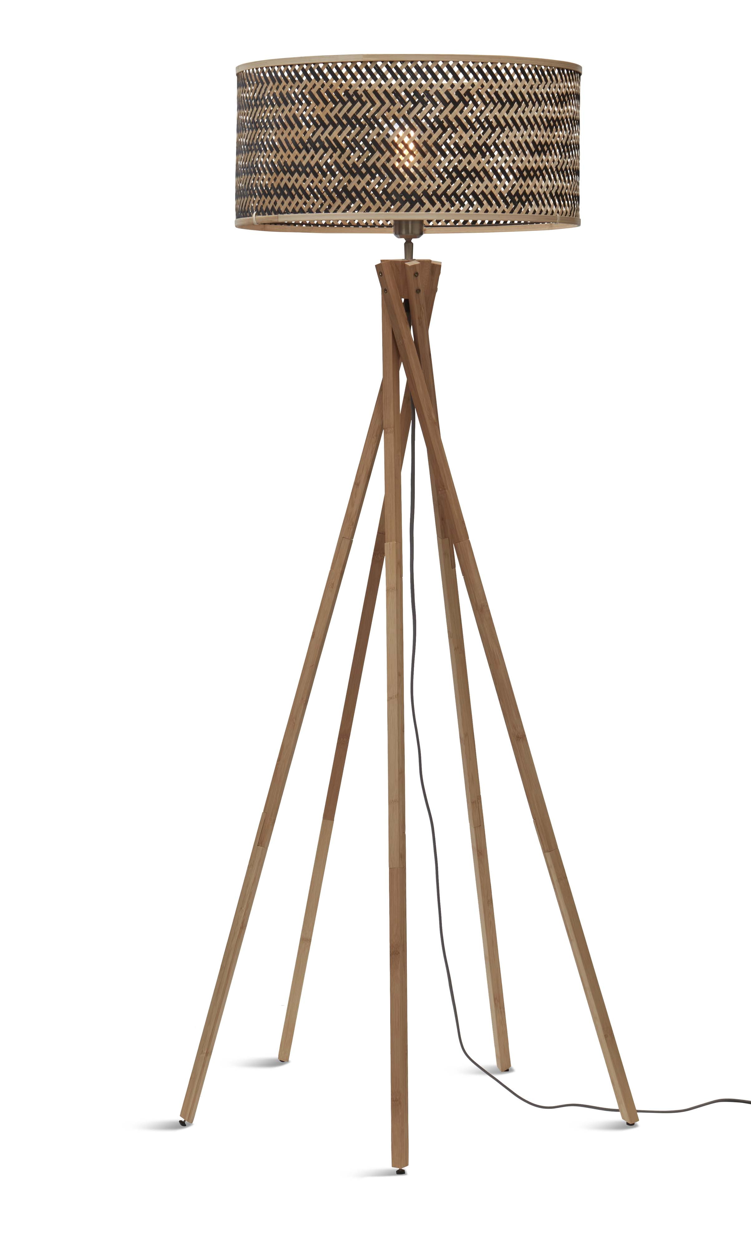 GOOD&MOJO Vloerlamp 'Java' 5-poot, Bamboe, kleur Naturel/Zwart