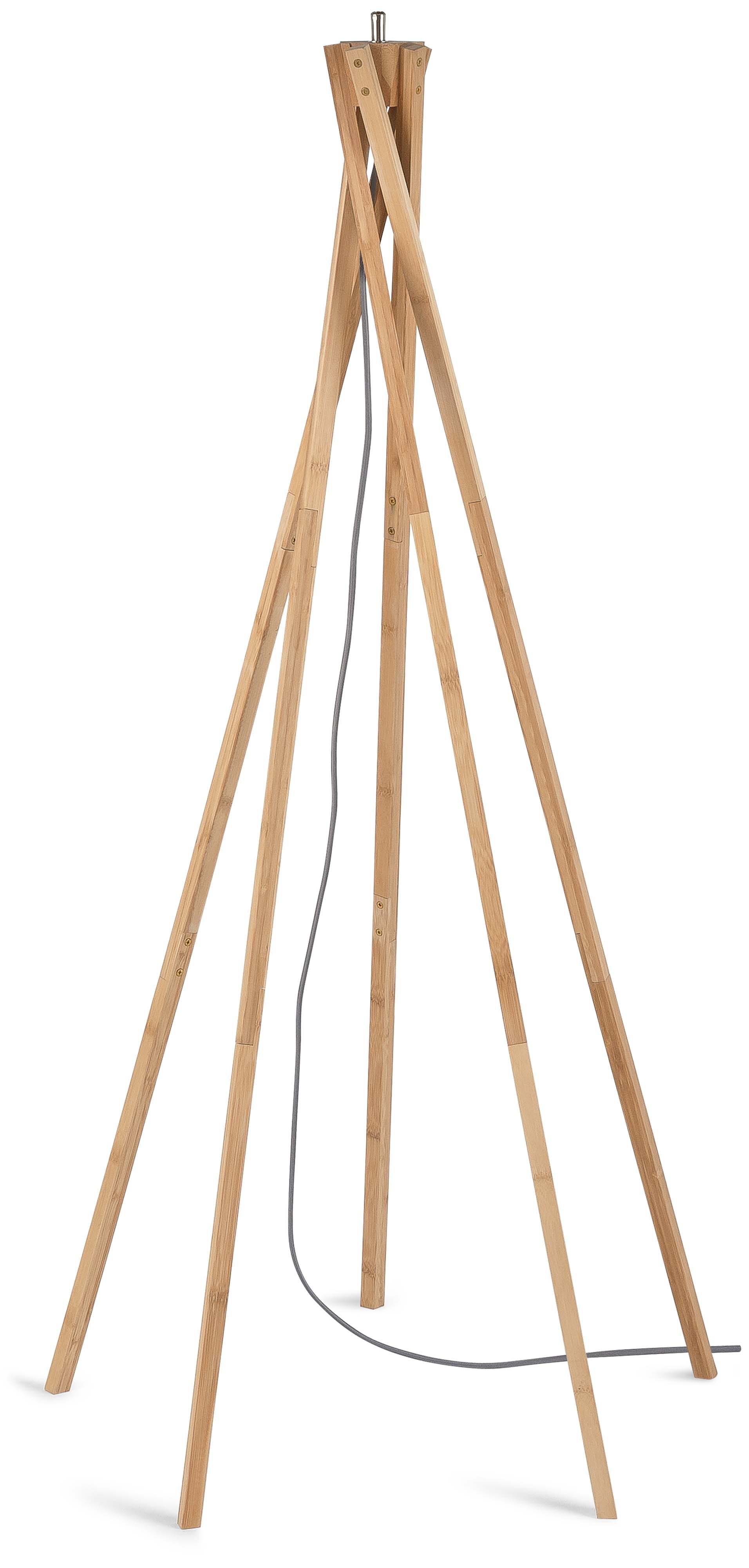 GOOD&MOJO Vloerlamp 'Java' 5-poot, Bamboe, kleur Naturel/Zwart