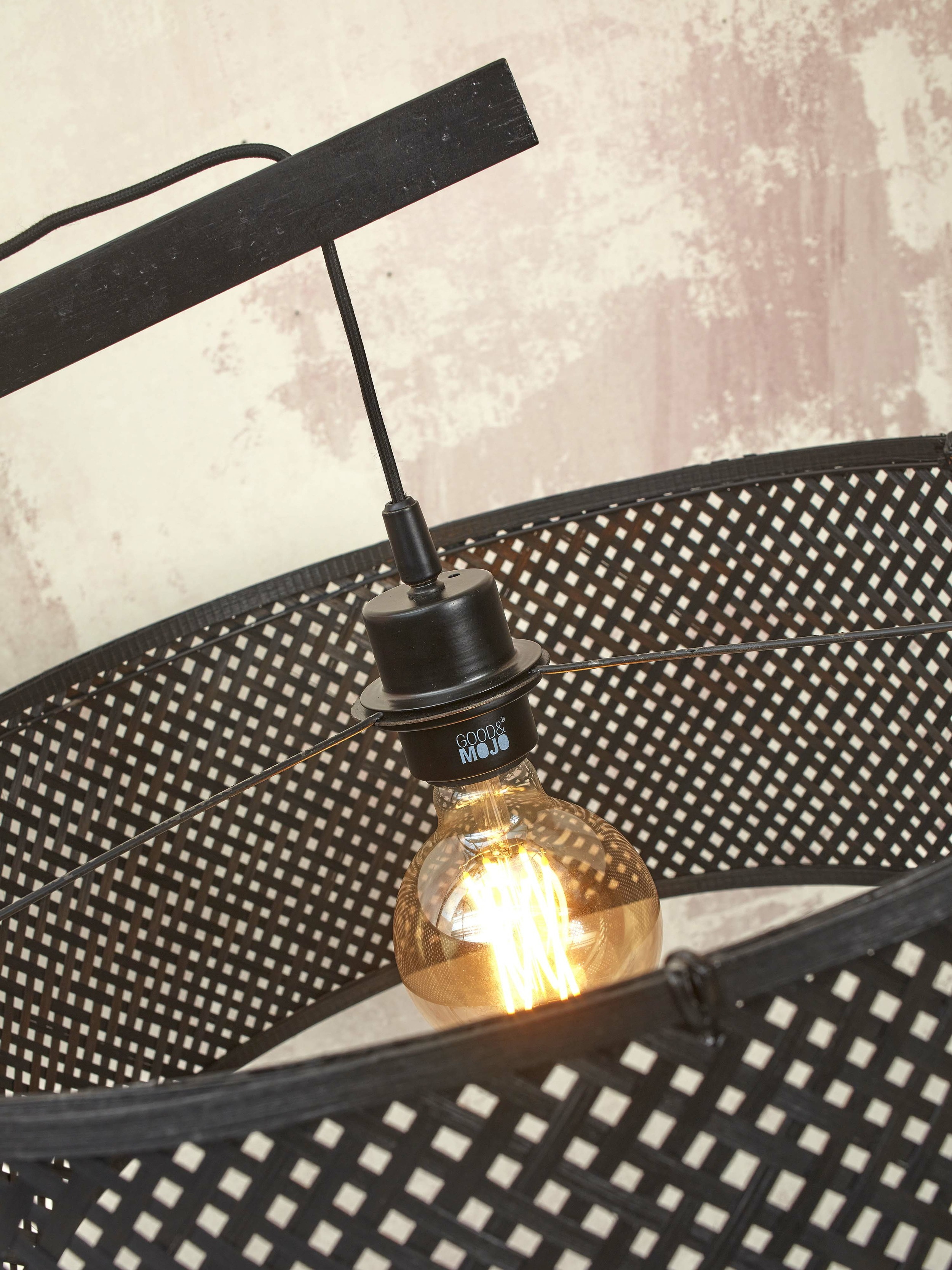 GOOD&MOJO Vloerlamp 'Java' Bamboe, 207cm, kleur Zwart
