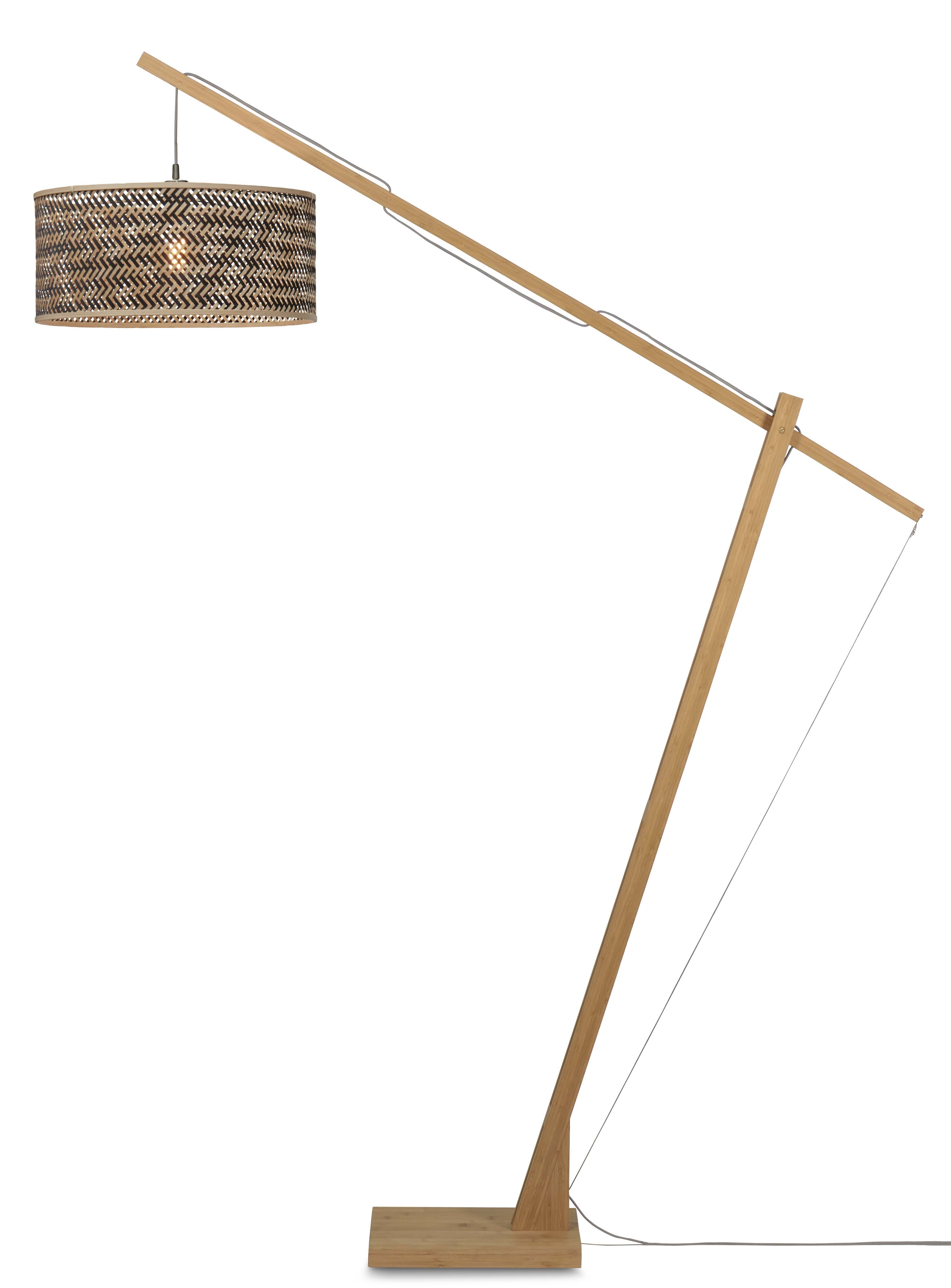 GOOD&MOJO Vloerlamp 'Java' Bamboe, 207cm, kleur Naturel/Zwart