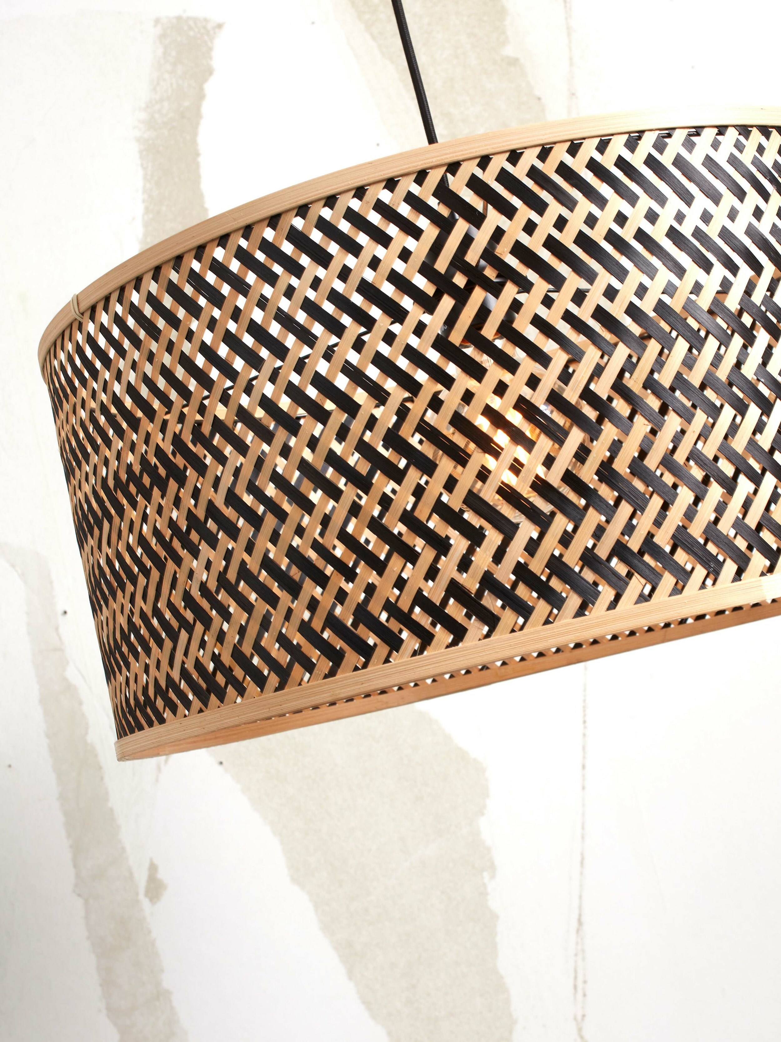 GOOD&MOJO Vloerlamp 'Java' Bamboe, 207cm, kleur Naturel/Zwart