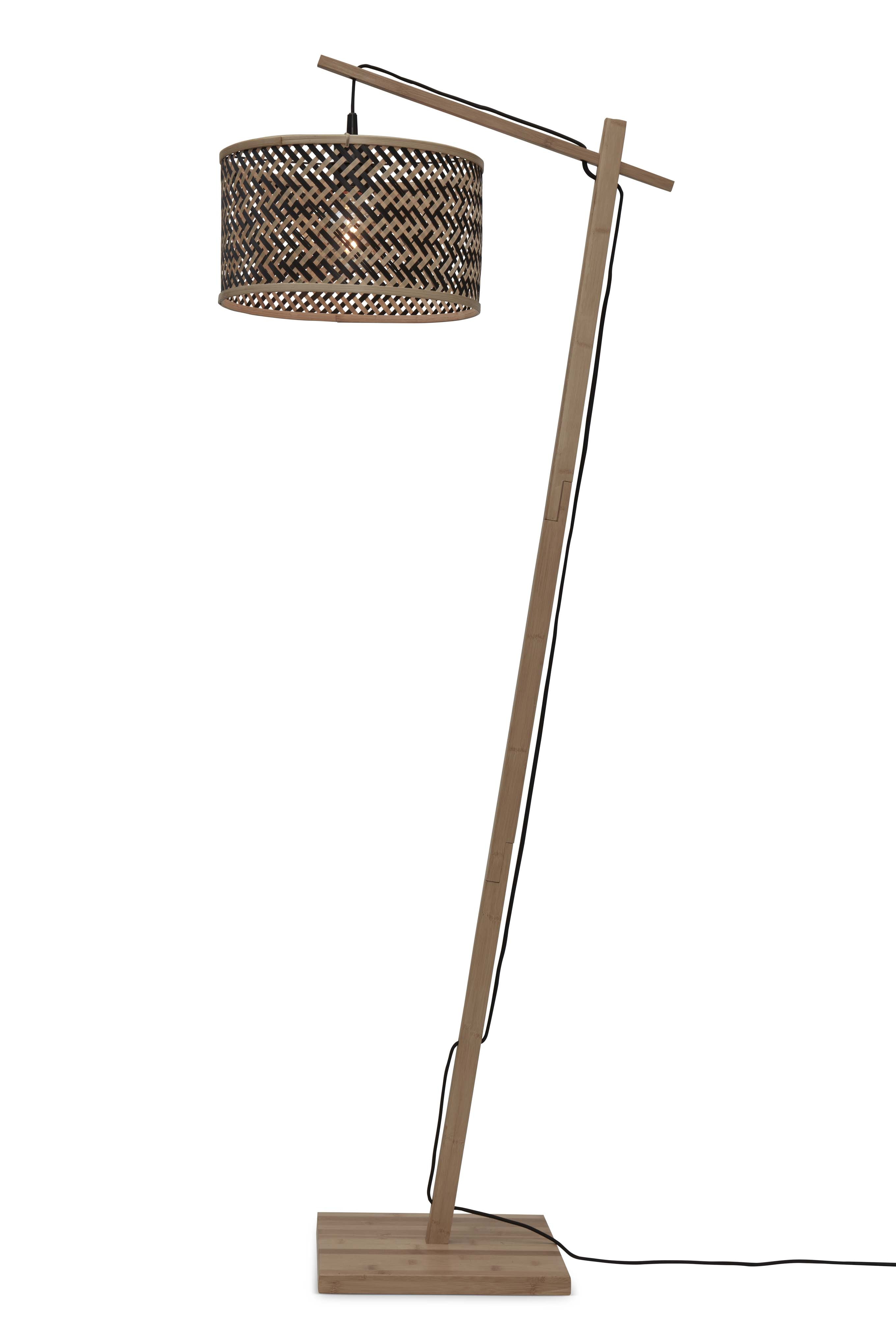 GOOD&MOJO Vloerlamp 'Java' Bamboe, 150cm, kleur Naturel/Zwart