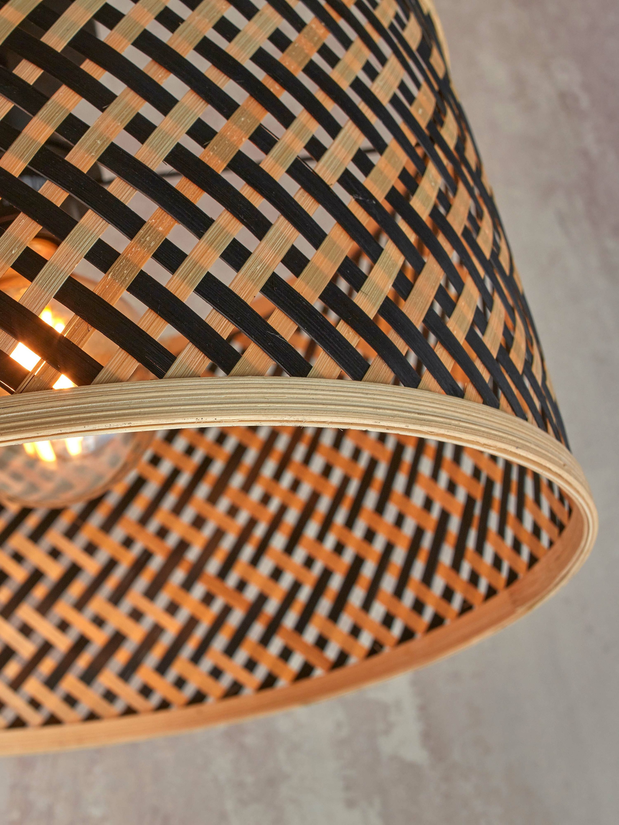 GOOD&MOJO Vloerlamp 'Java' Bamboe, 150cm, kleur Naturel/Zwart