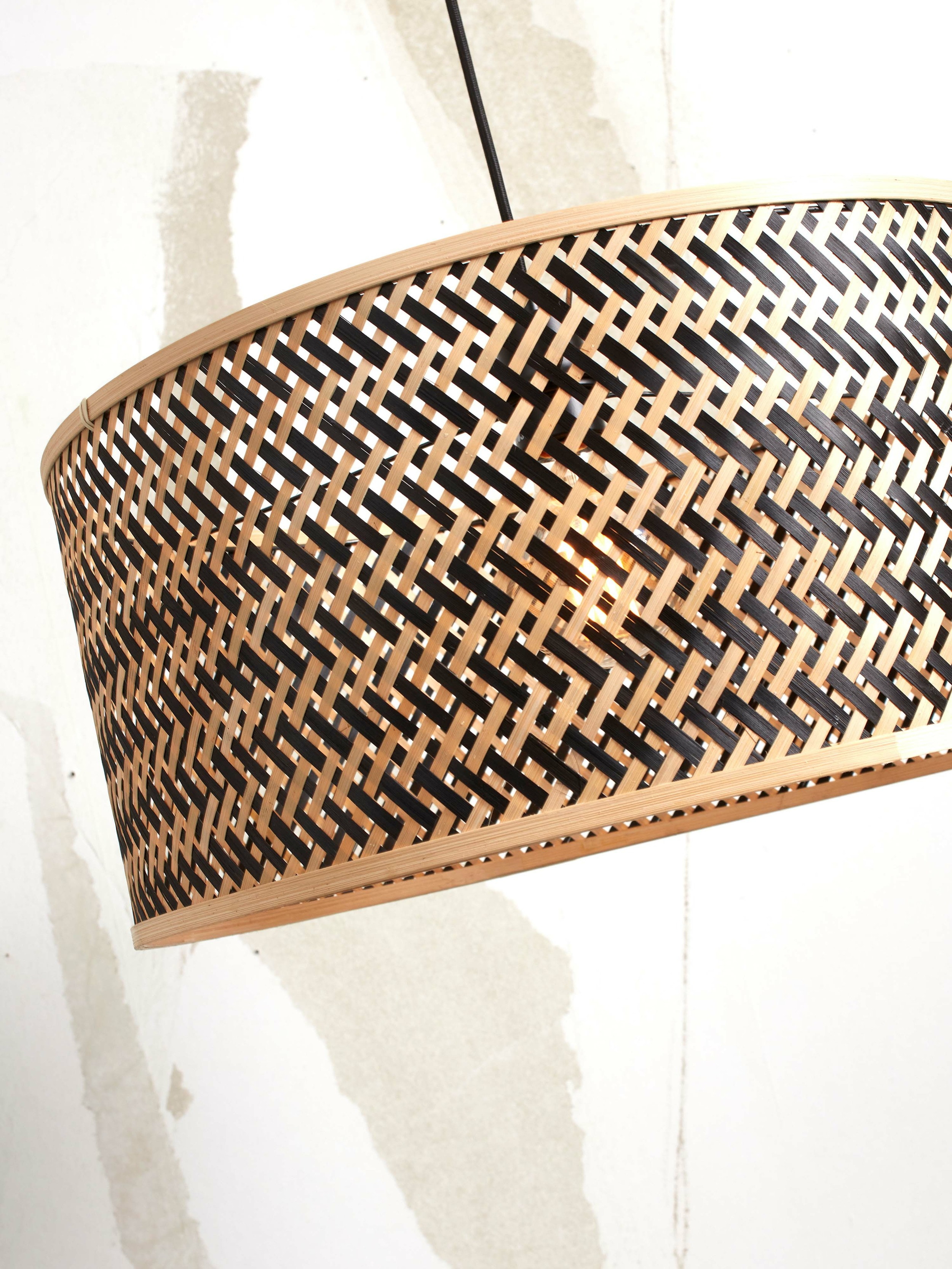 GOOD&MOJO Vloerlamp 'Java' Bamboe, 150cm, kleur Naturel/Zwart