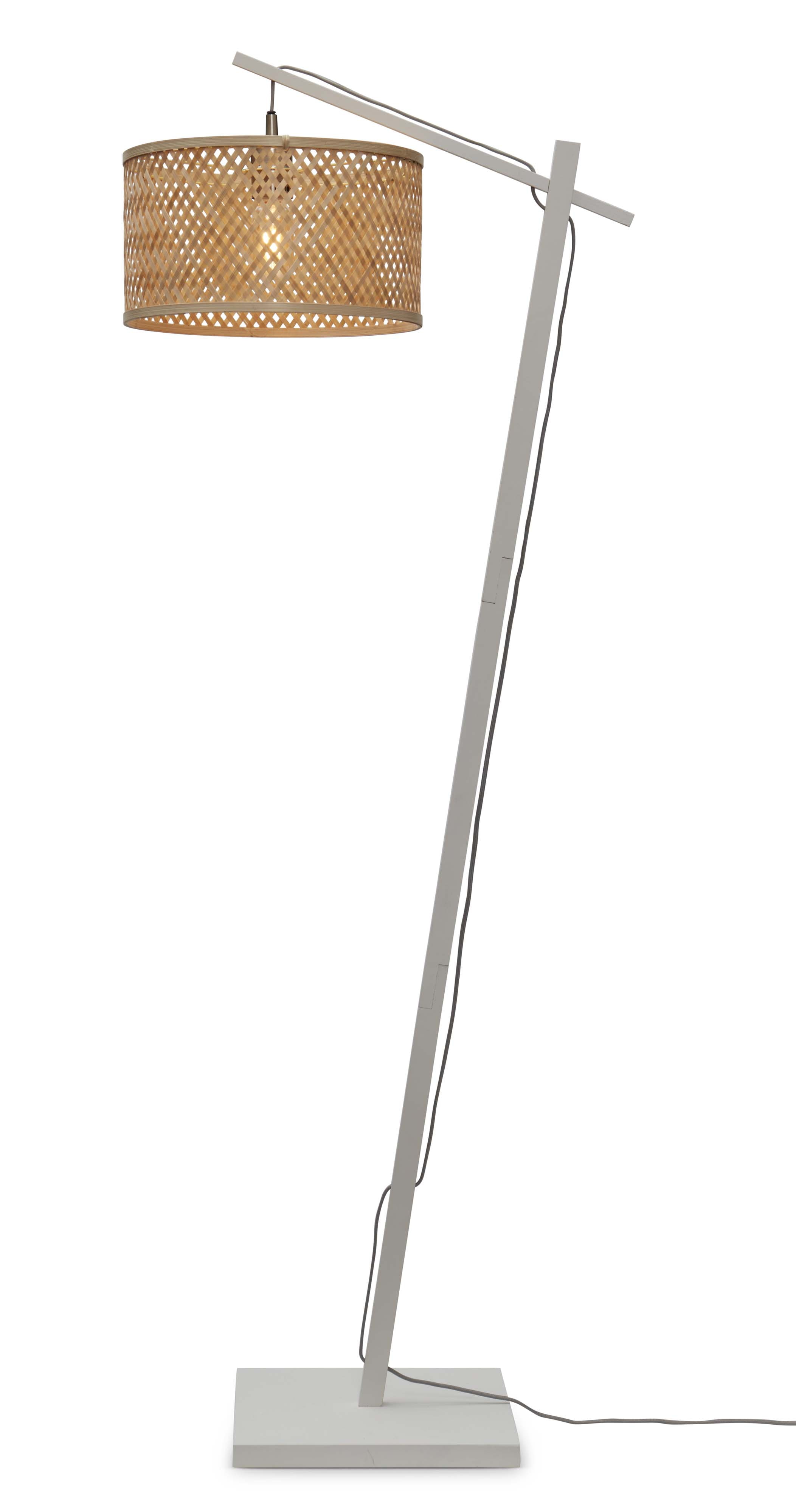 GOOD&MOJO Vloerlamp 'Java' Bamboe, 150cm, kleur Wit/Naturel