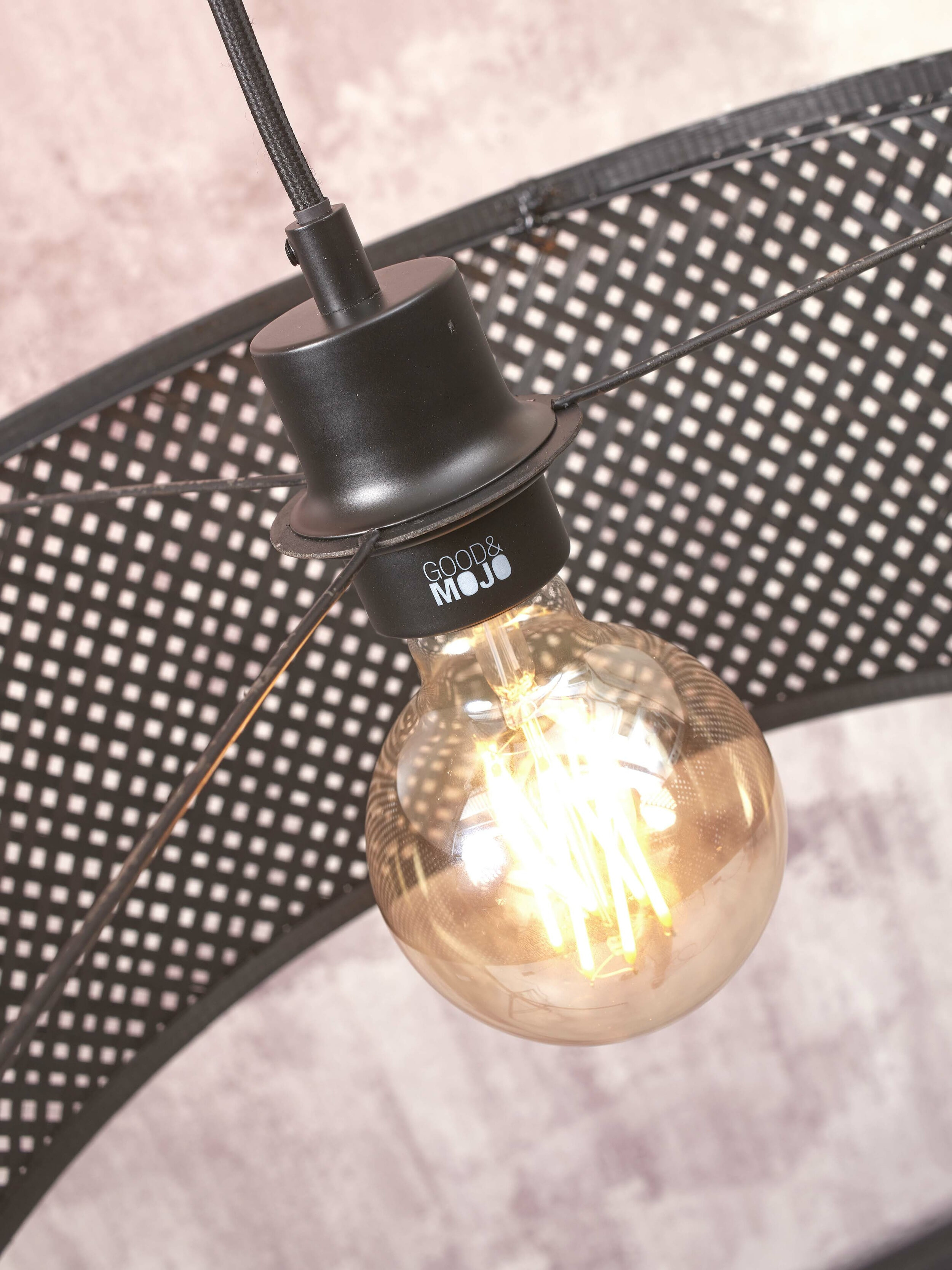 GOOD&MOJO Hanglamp 'Java' Bamboe, 50cm, kleur Zwart