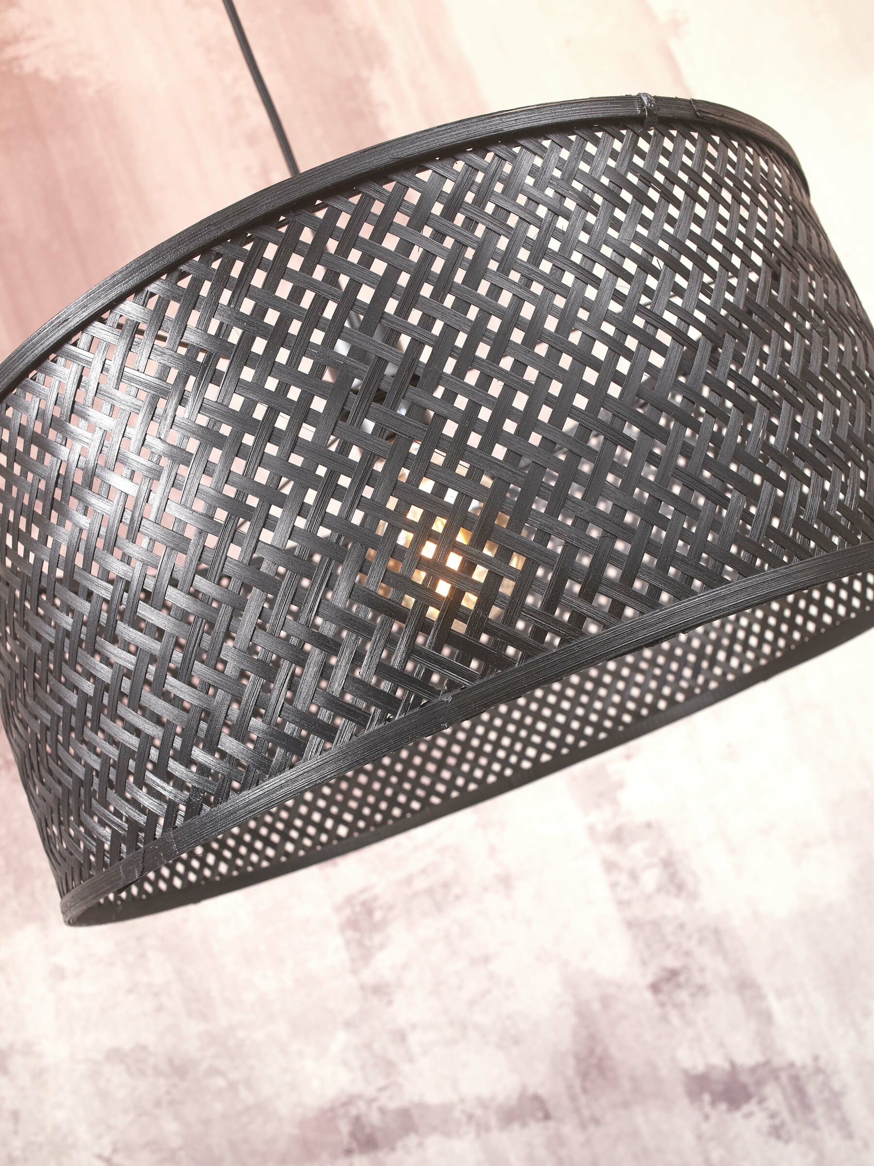 GOOD&MOJO Hanglamp 'Java' Bamboe, 50cm, kleur Zwart