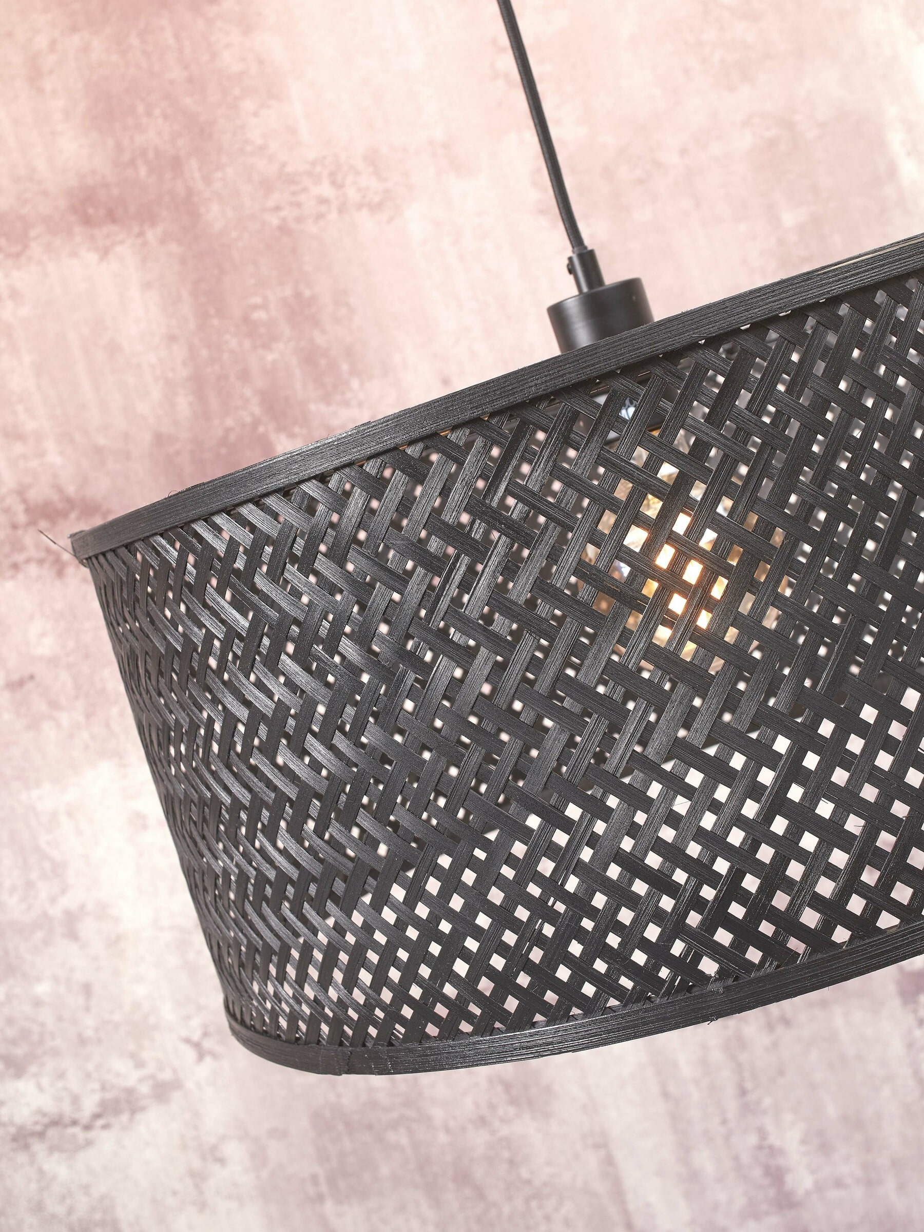 GOOD&MOJO Hanglamp 'Java' Bamboe, 50cm, kleur Zwart