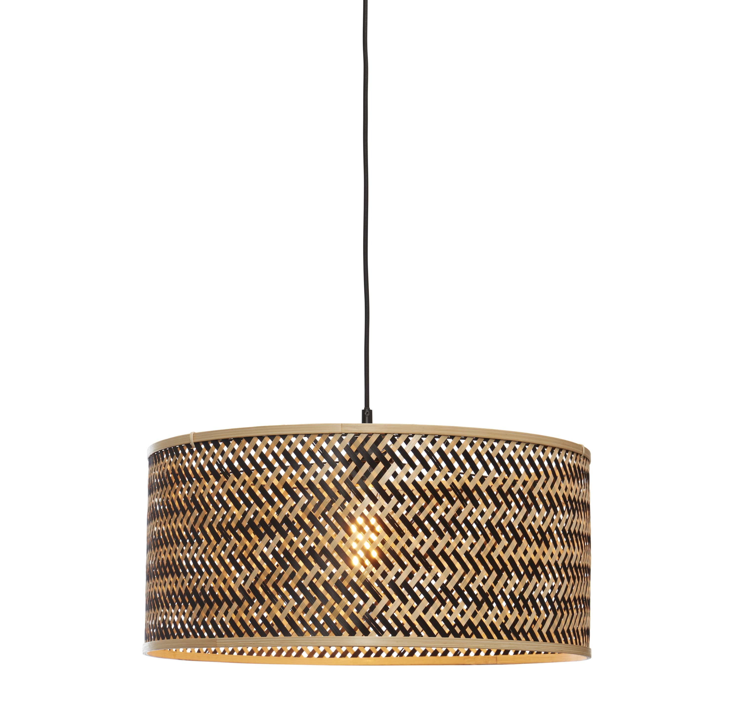GOOD&MOJO Hanglamp 'Java' Bamboe, 50cm, kleur Naturel/Zwart