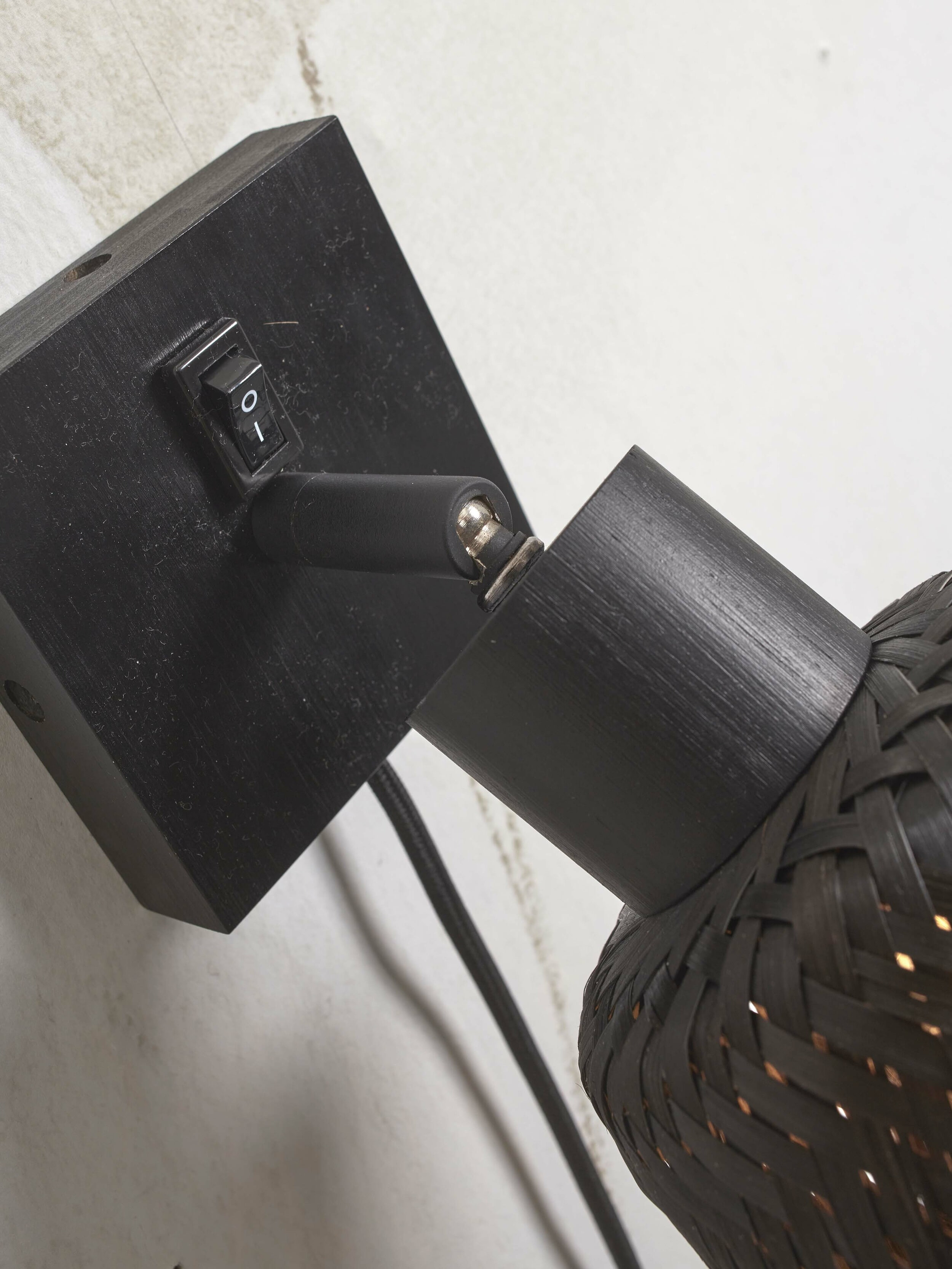 GOOD&MOJO Wandlamp 'Java' Bamboe, kleur Zwart