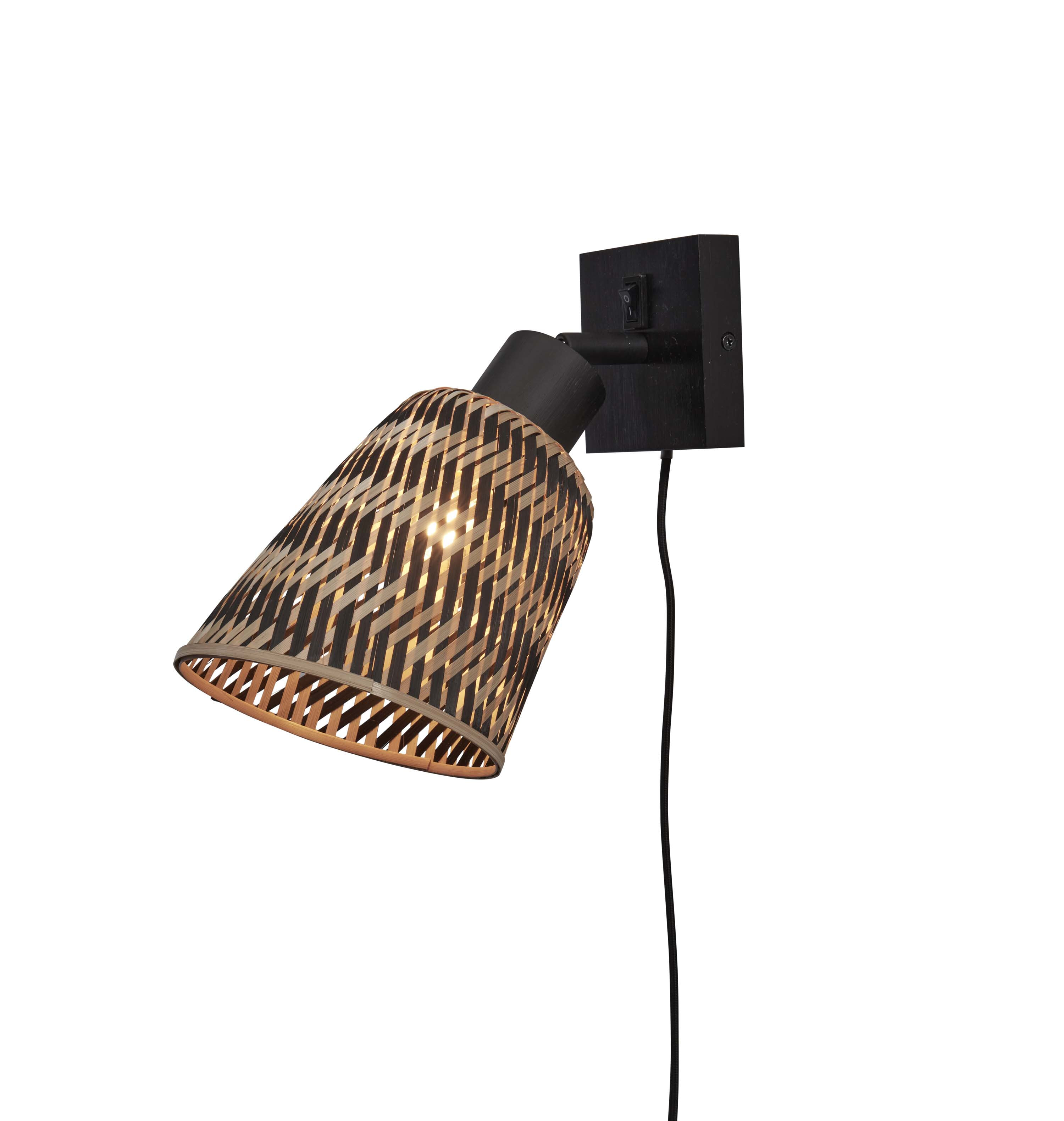 GOOD&MOJO Wandlamp 'Java' Bamboe, kleur Zwart/Naturel