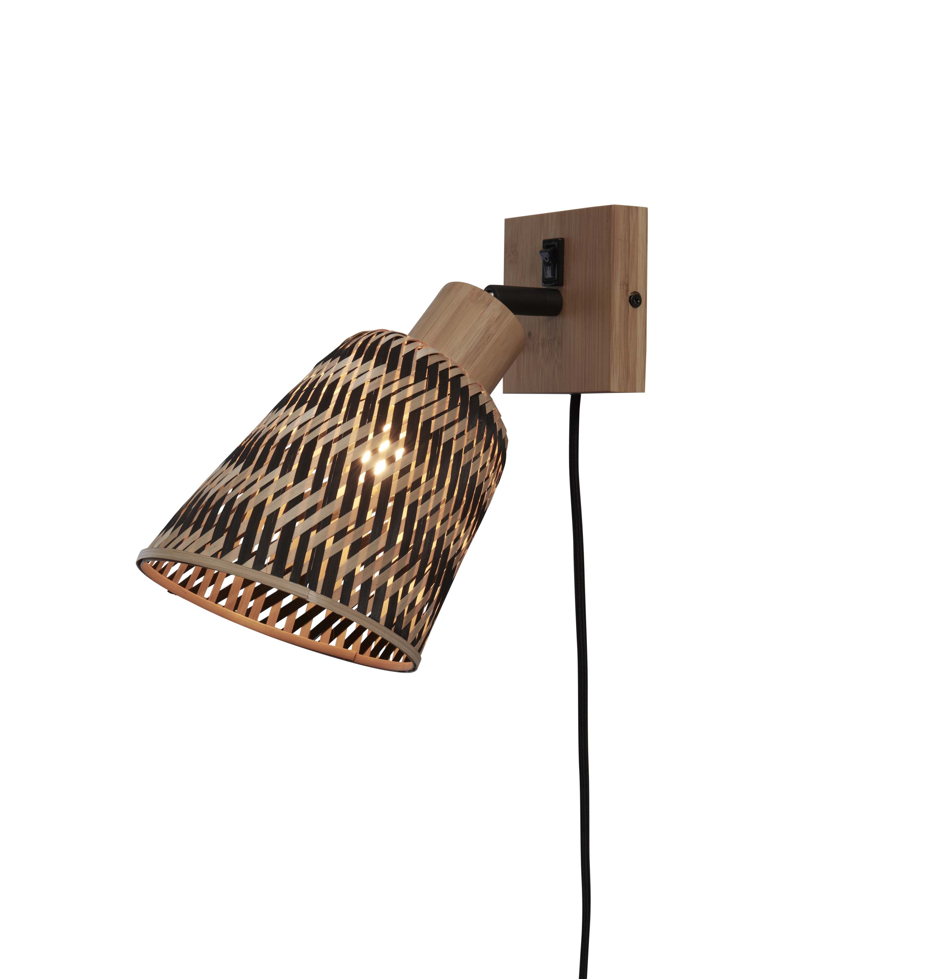 GOOD&MOJO Wandlamp 'Java' Bamboe, kleur Naturel/Zwart