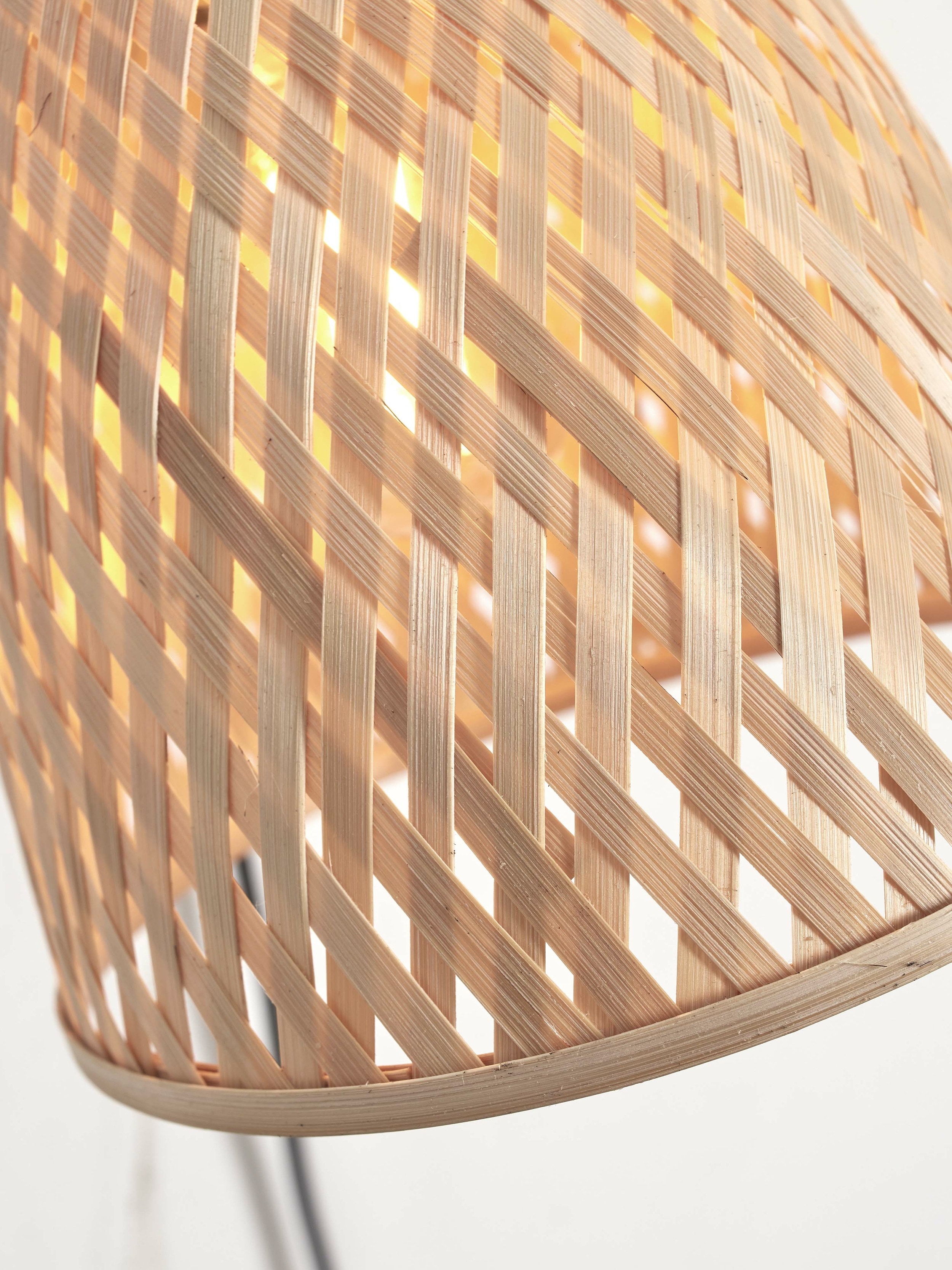 GOOD&MOJO Wandlamp 'Java' Bamboe, kleur Naturel/Zwart