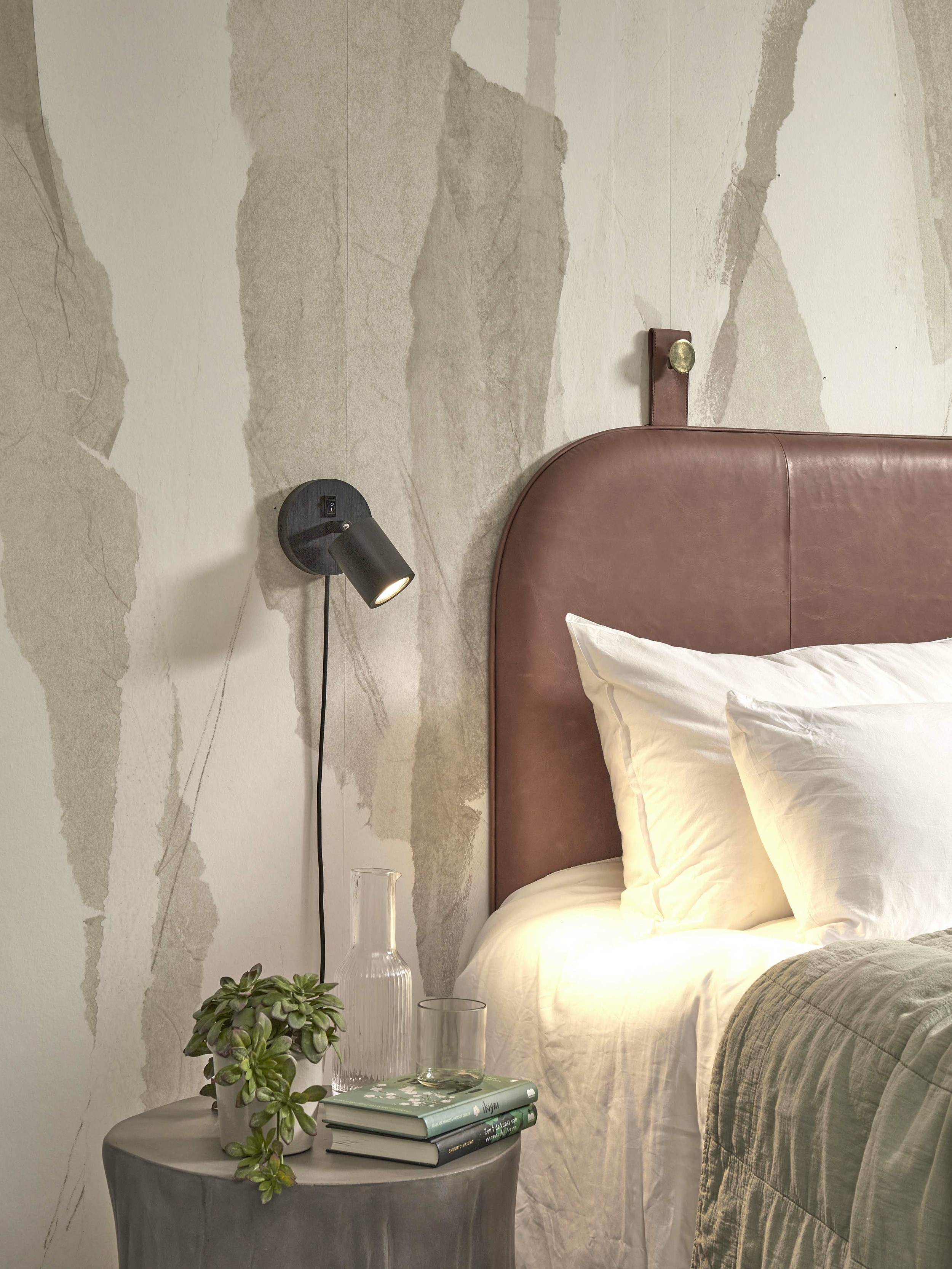 GOOD&MOJO Wandlamp 'Java' Spot, Bamboe, kleur Zwart