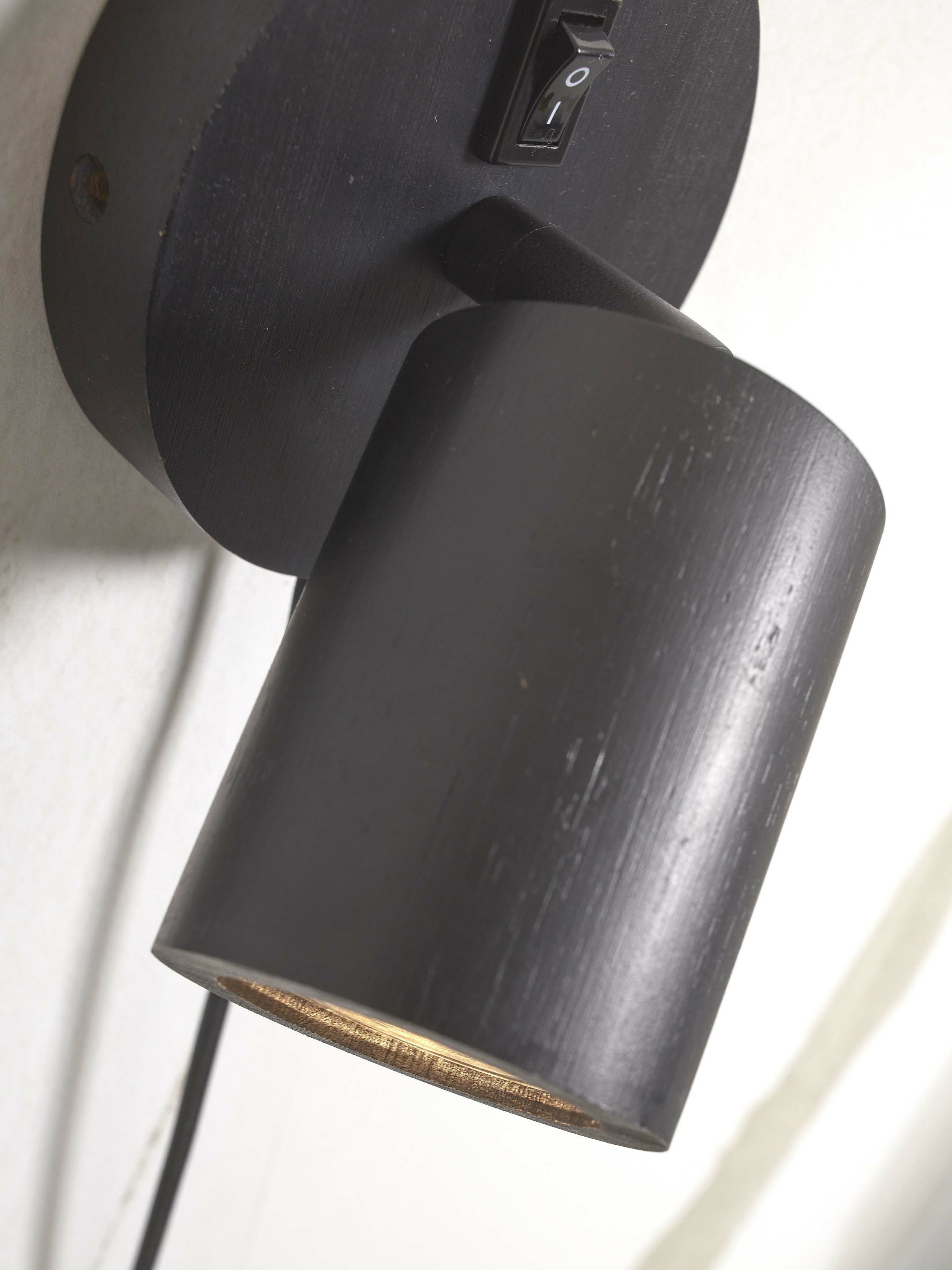 GOOD&MOJO Wandlamp 'Java' Spot, Bamboe, kleur Zwart