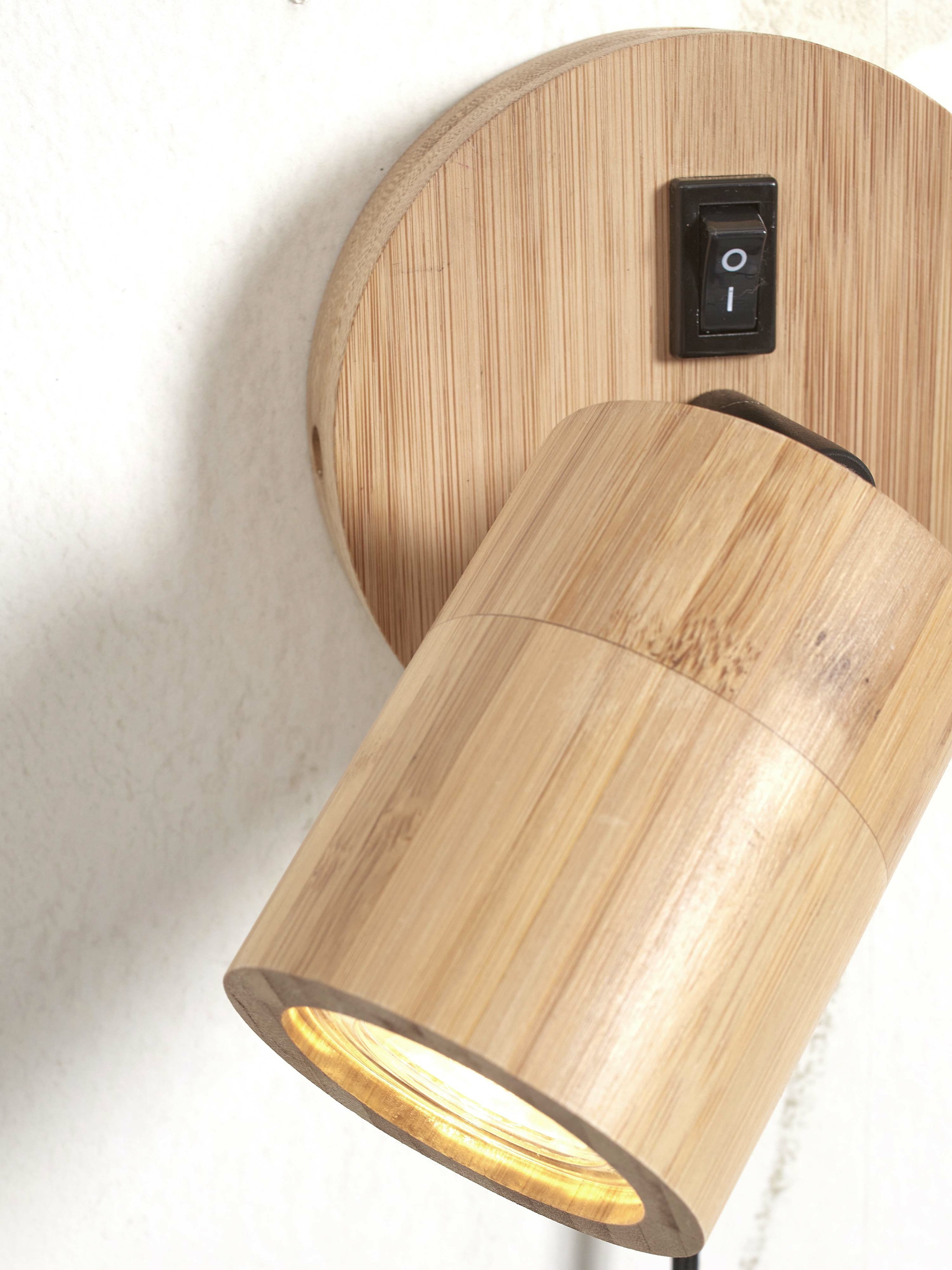 GOOD&MOJO Wandlamp 'Java' Spot, Bamboe, kleur Naturel