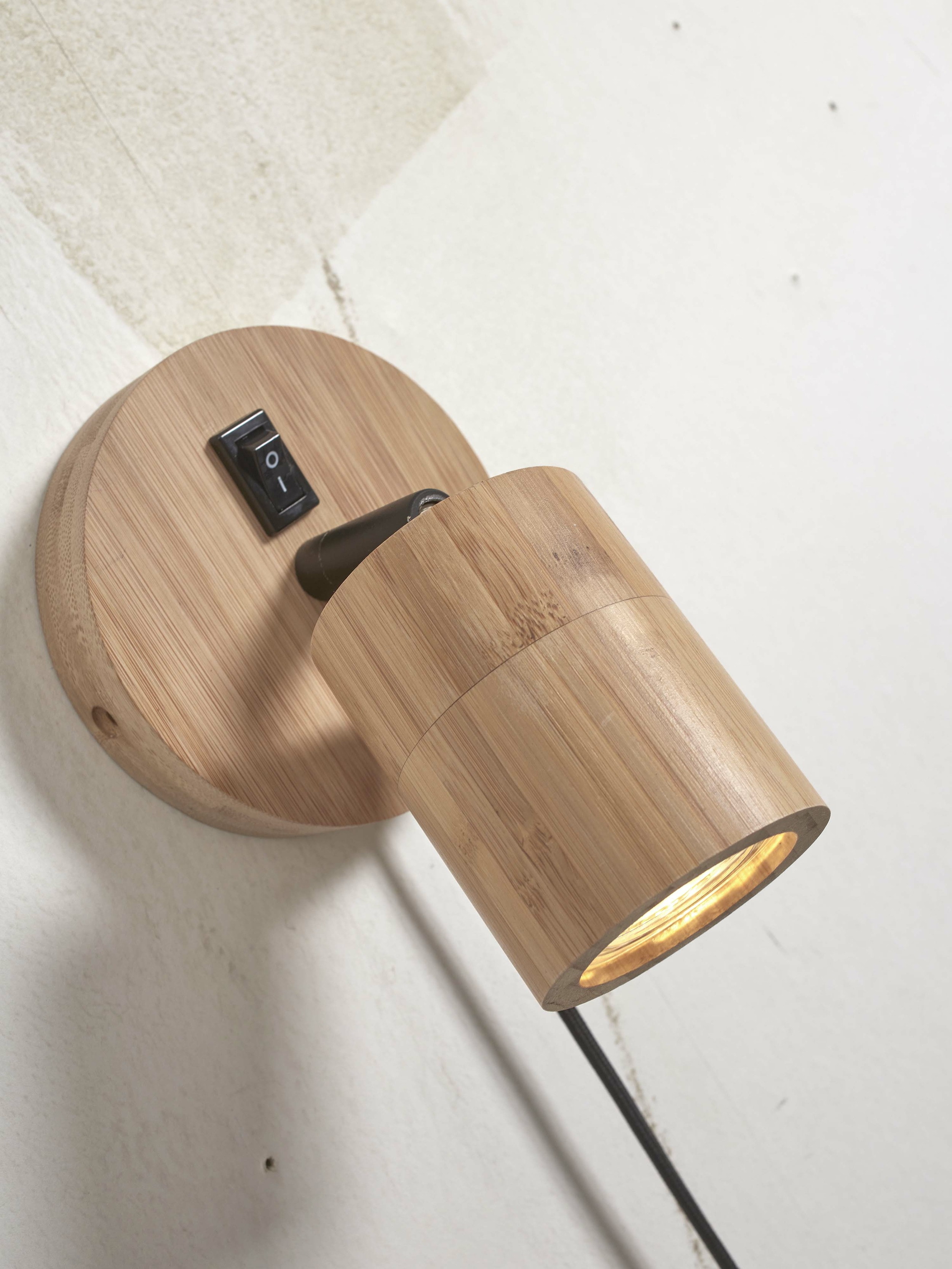 GOOD&MOJO Wandlamp 'Java' Spot, Bamboe, kleur Naturel