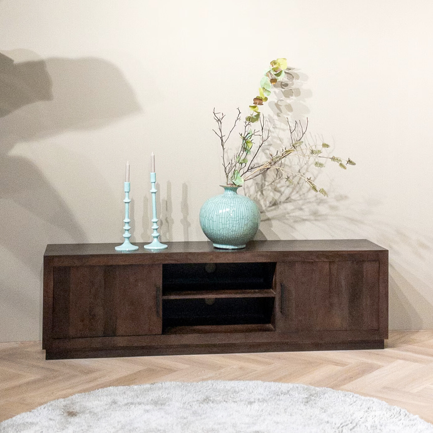 Livingfurn TV-meubel 'Jaxx' Mangohout, kleur Bruin