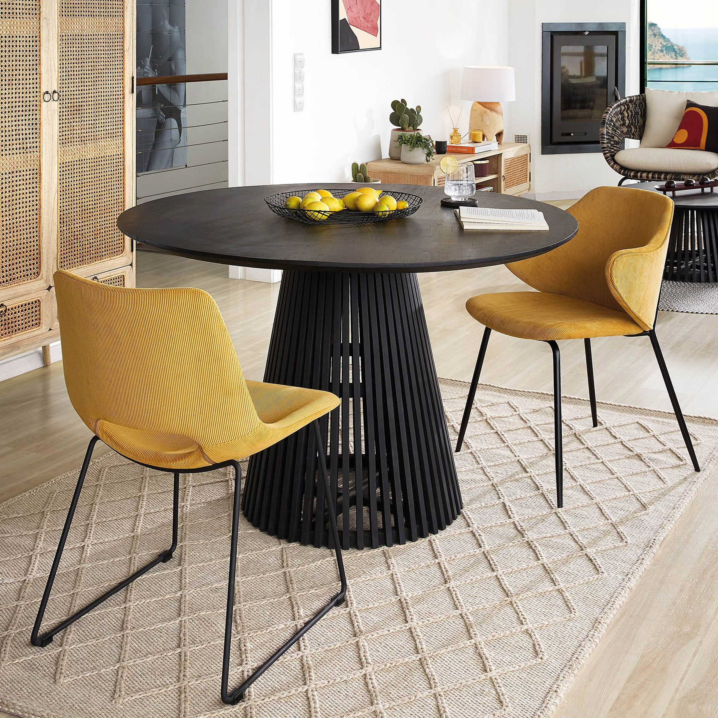 Kave Home Ronde Eettafel 'Jeanette' Mindihout, kleur Zwart