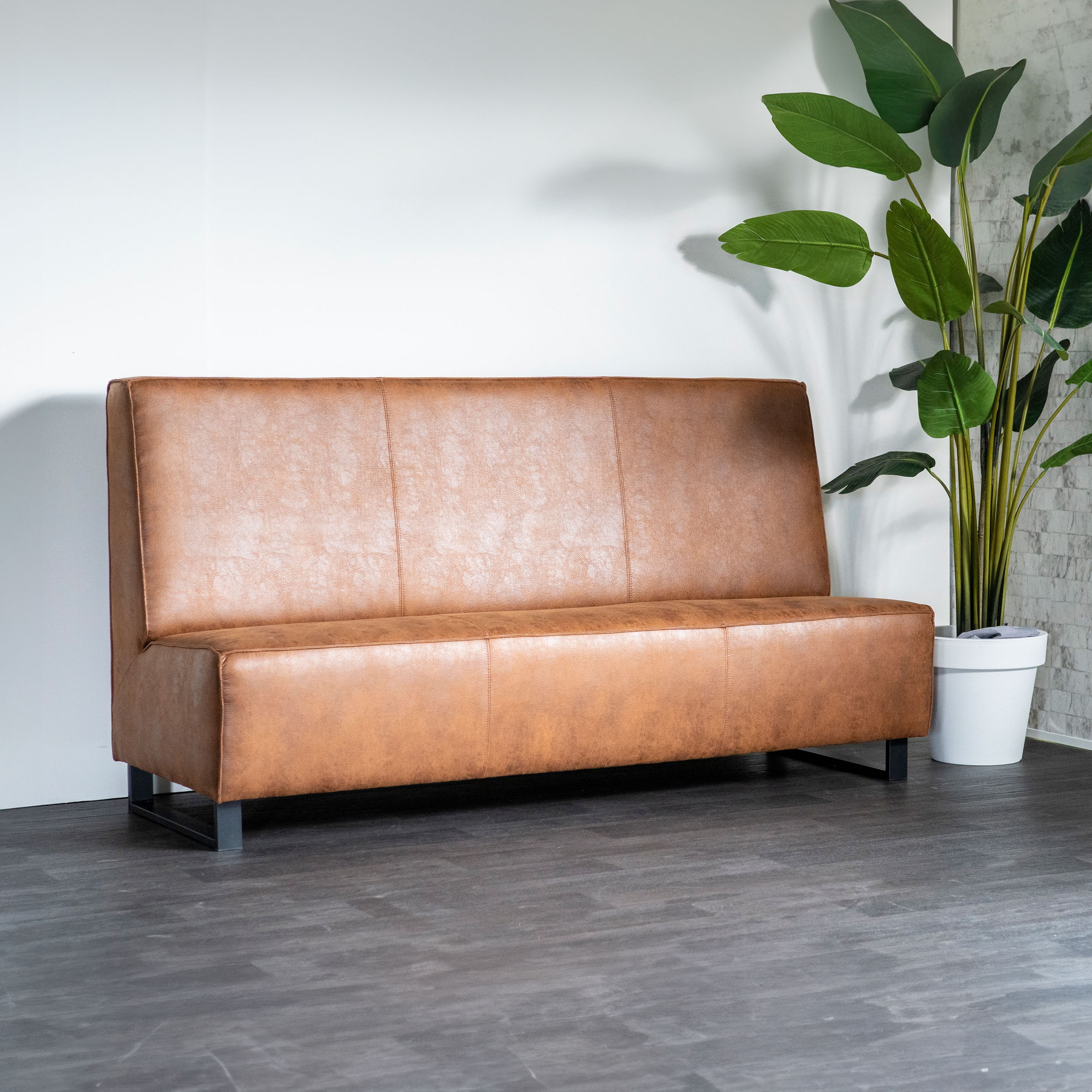 Sevn Eetkamerbank 'Jelle' 250cm, kleur cognac