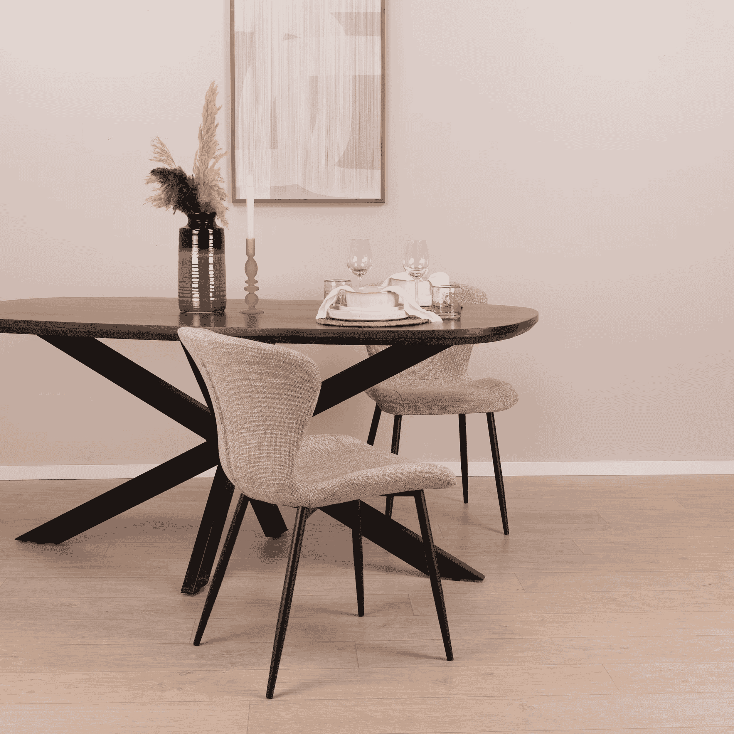 Livingfurn Deens Ovale Eettafel 'Jesper' Mangohout, 210 x 105cm