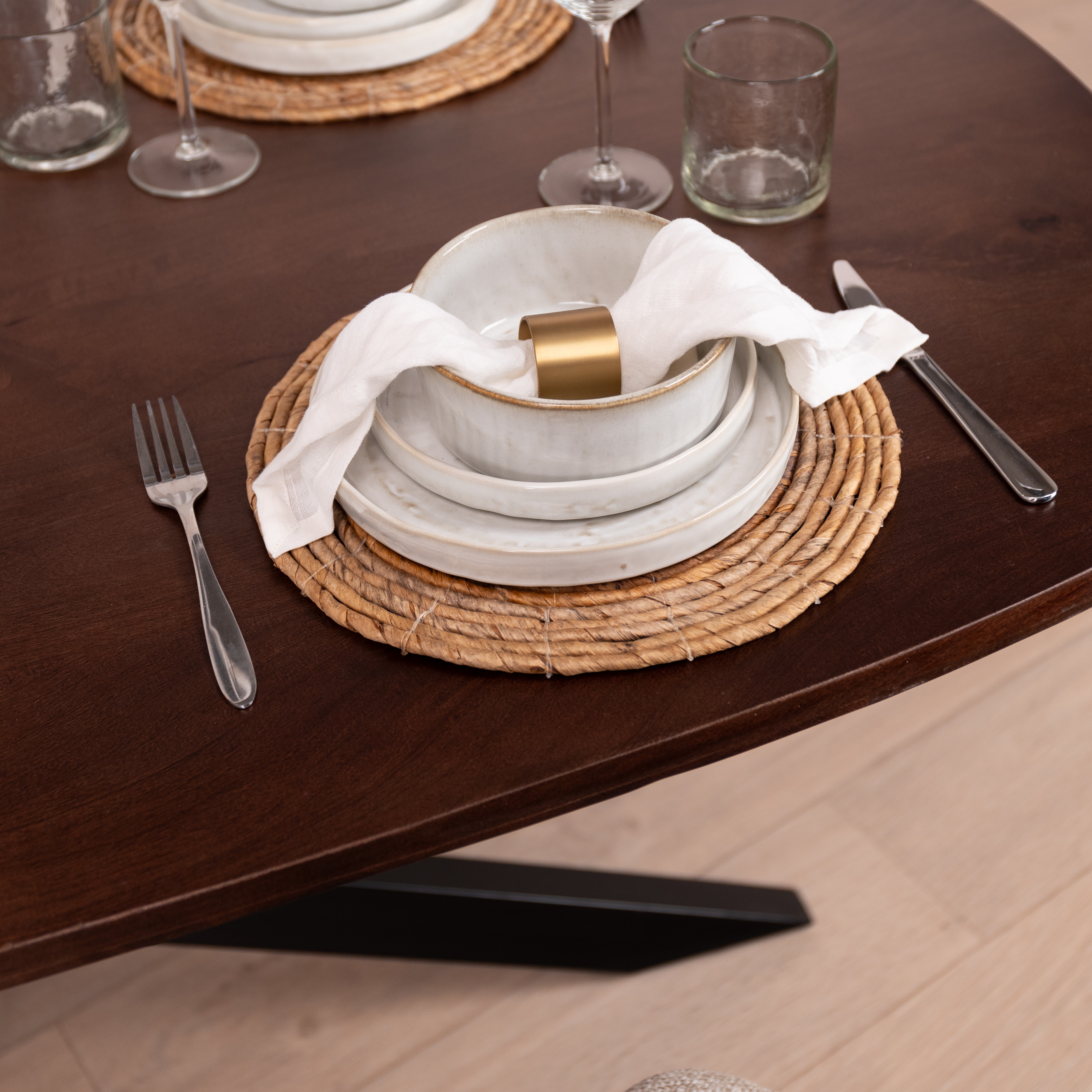 Livingfurn Deens Ovale Eettafel 'Jesper' Mangohout, 180 x 90cm