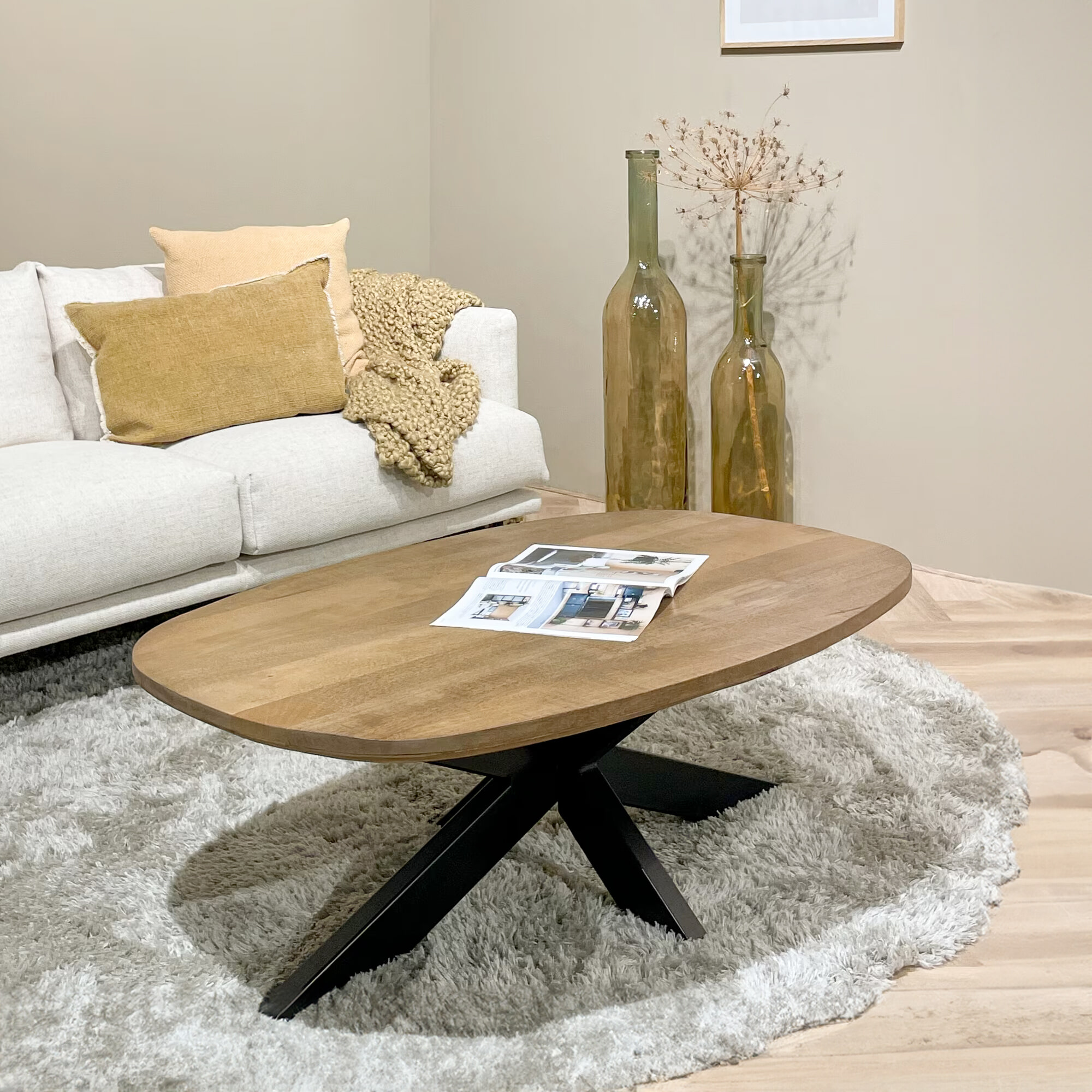 Livingfurn Salontafel Jesper Mangohout, 120 x 75cm - Naturel