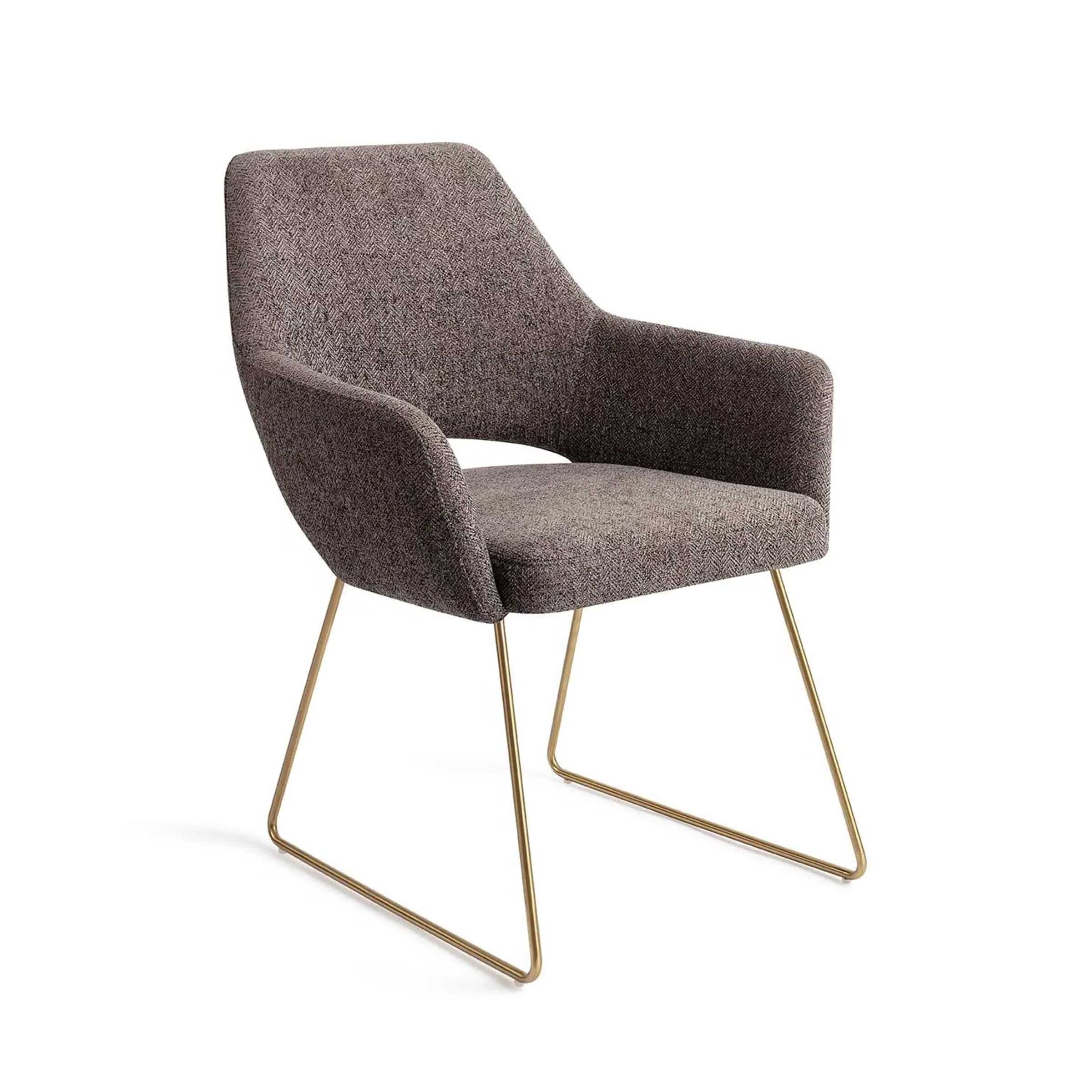 Jesper Home Eetkamerstoel 'Yanai' Slide Gold, kleur Amazing Grey