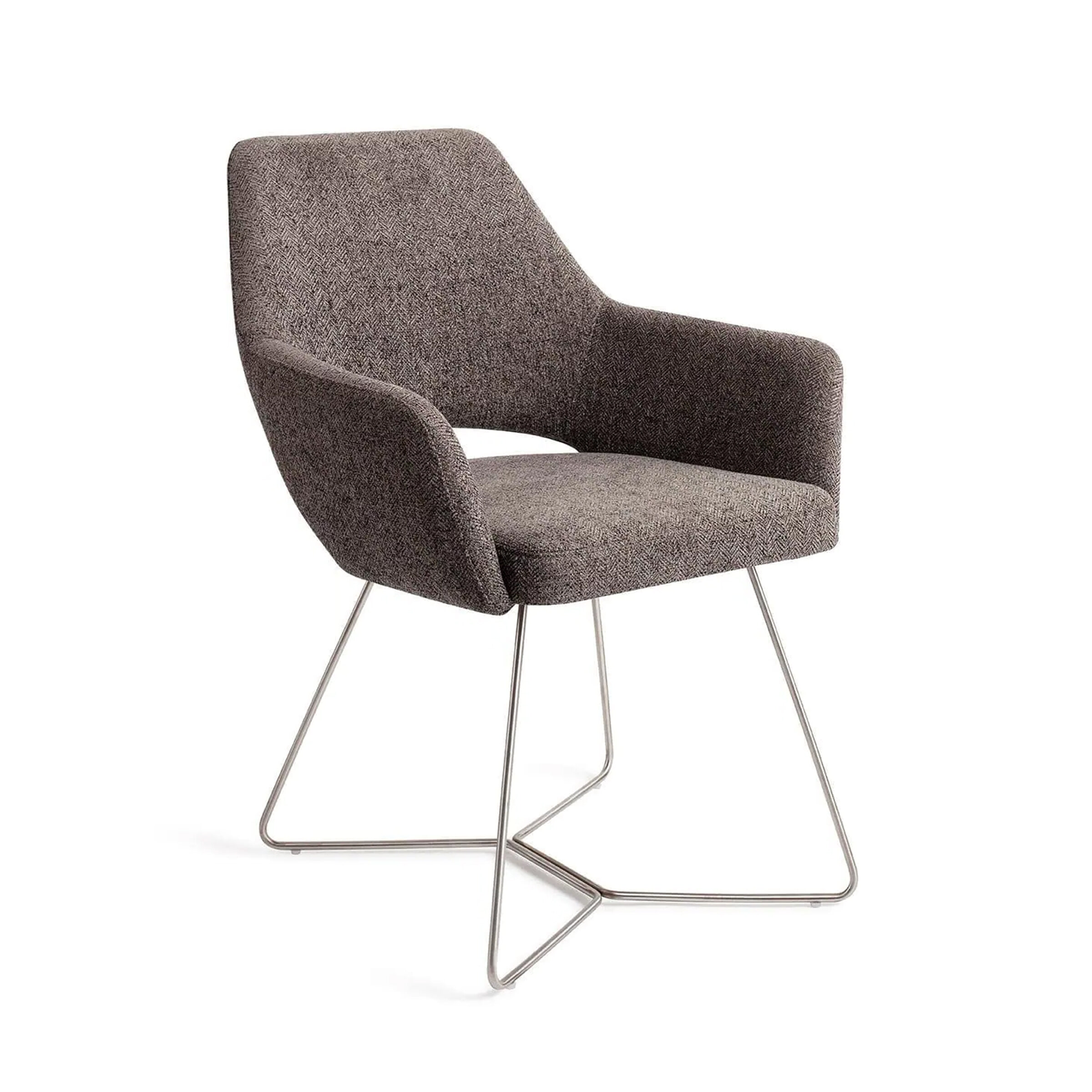 Jesper Home Eetkamerstoel 'Yanai' Beehive Steel, kleur Amazing Grey