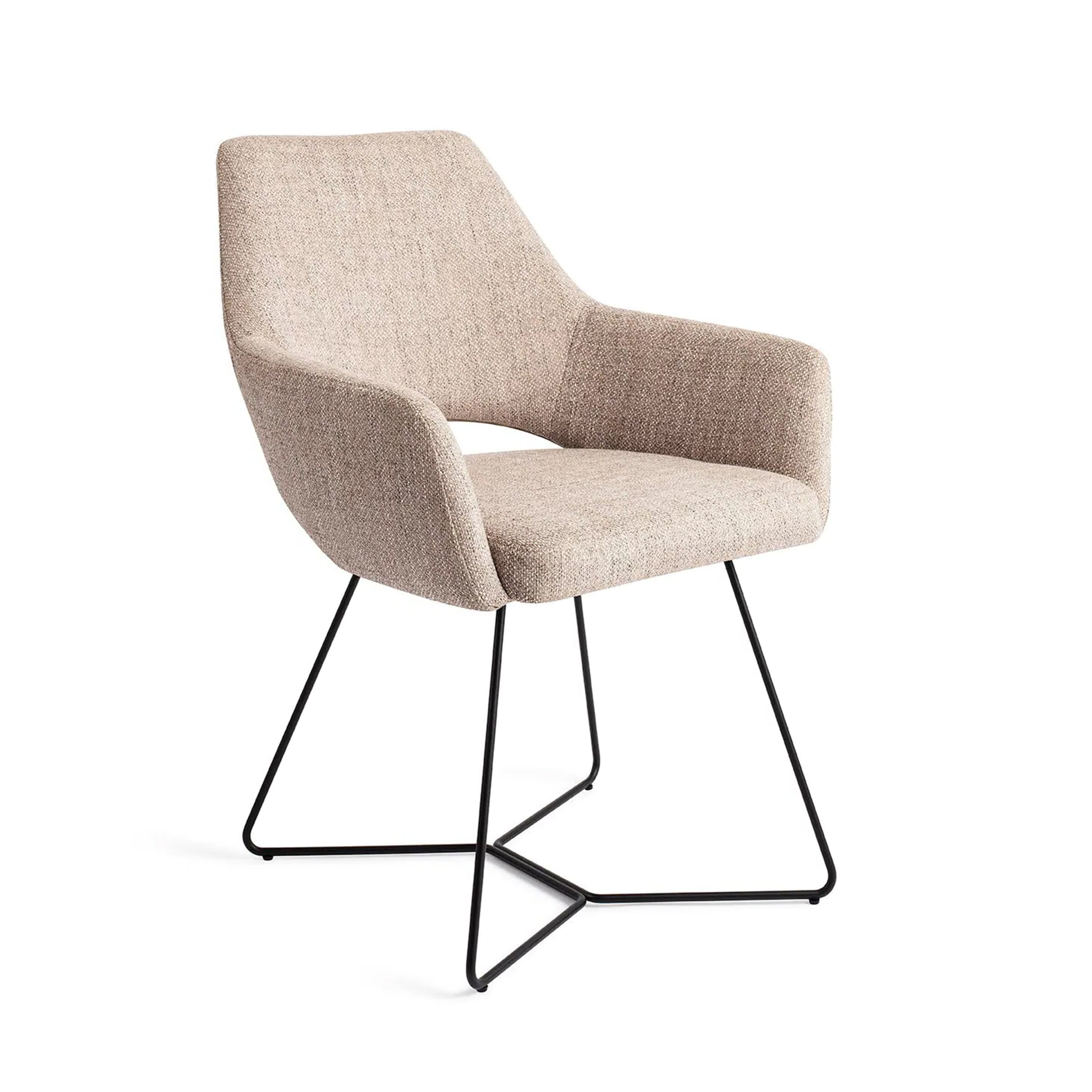 Jesper Home Eetkamerstoel 'Yanai' Beehive Black, kleur Biscuit Beach