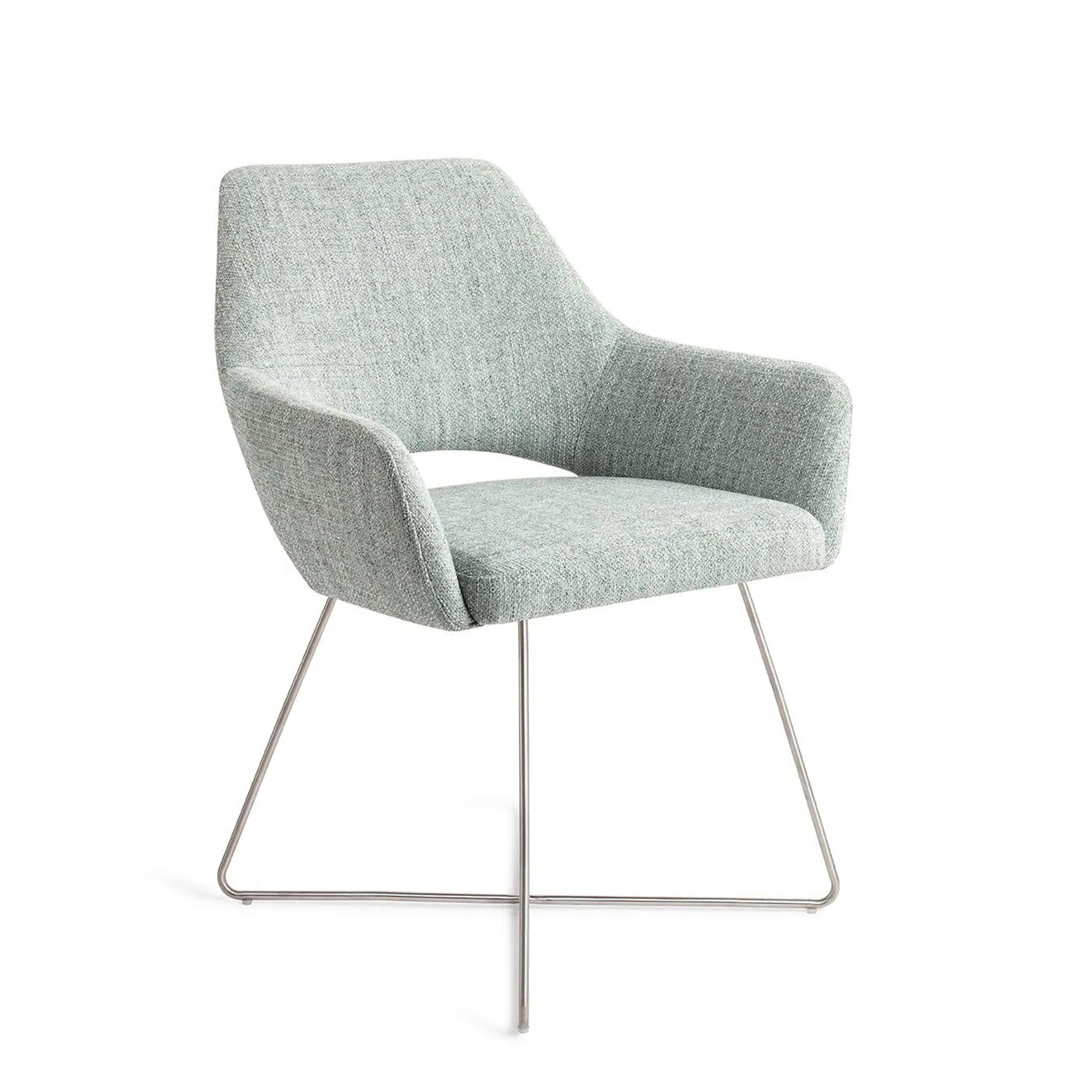 Jesper Home Eetkamerstoel 'Yanai' Cross Steel, kleur Soft Sage