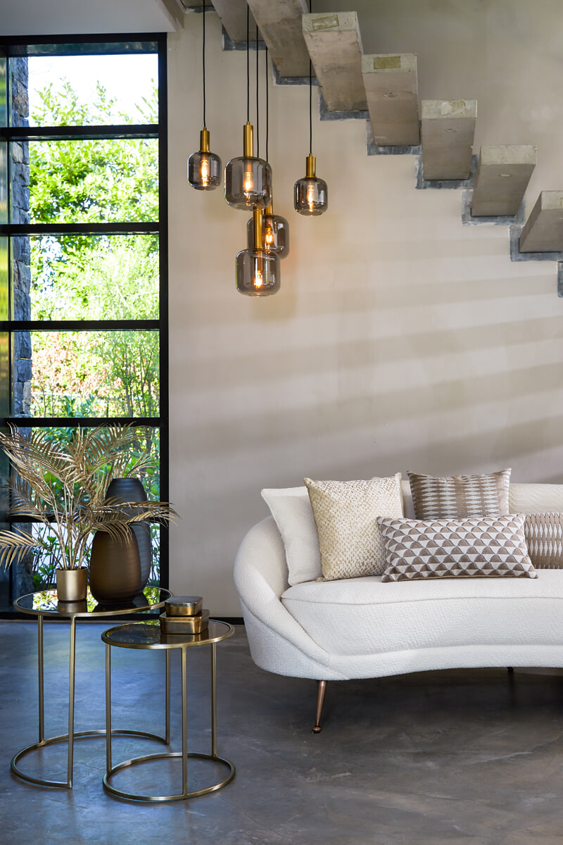 Light & Living Bijzettafel 'Duarte' Set van 2 stuks, kleur Goud/Lichtbruin