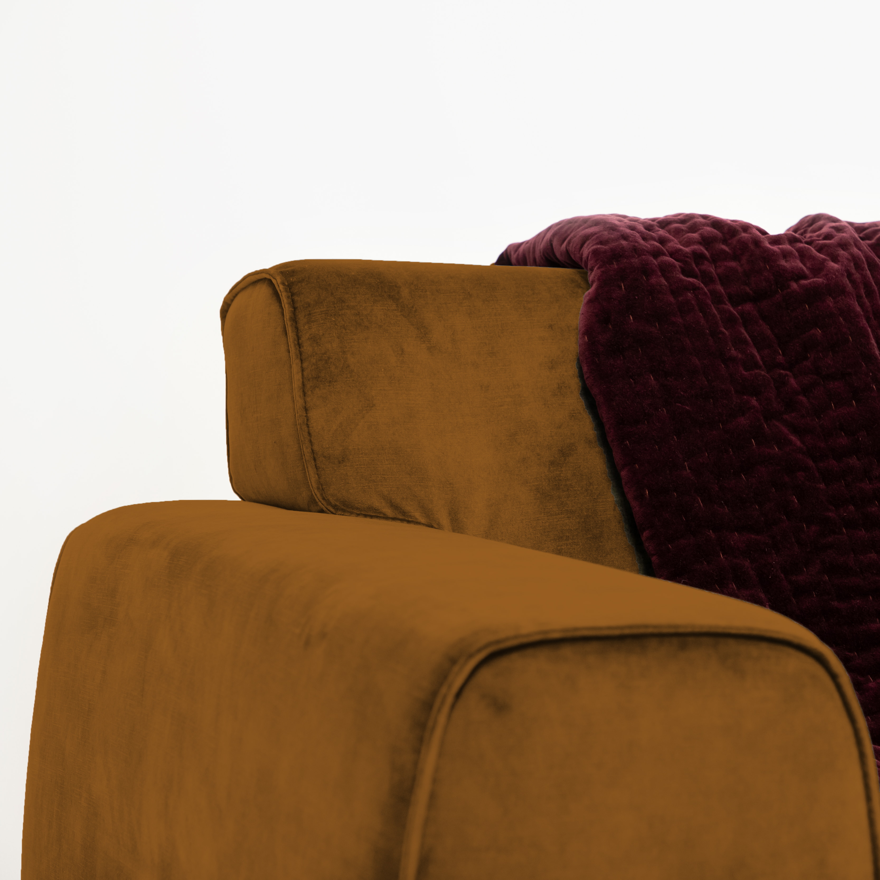 Sohome 3-zits Bank 'Jill' Velvet, kleur cognac