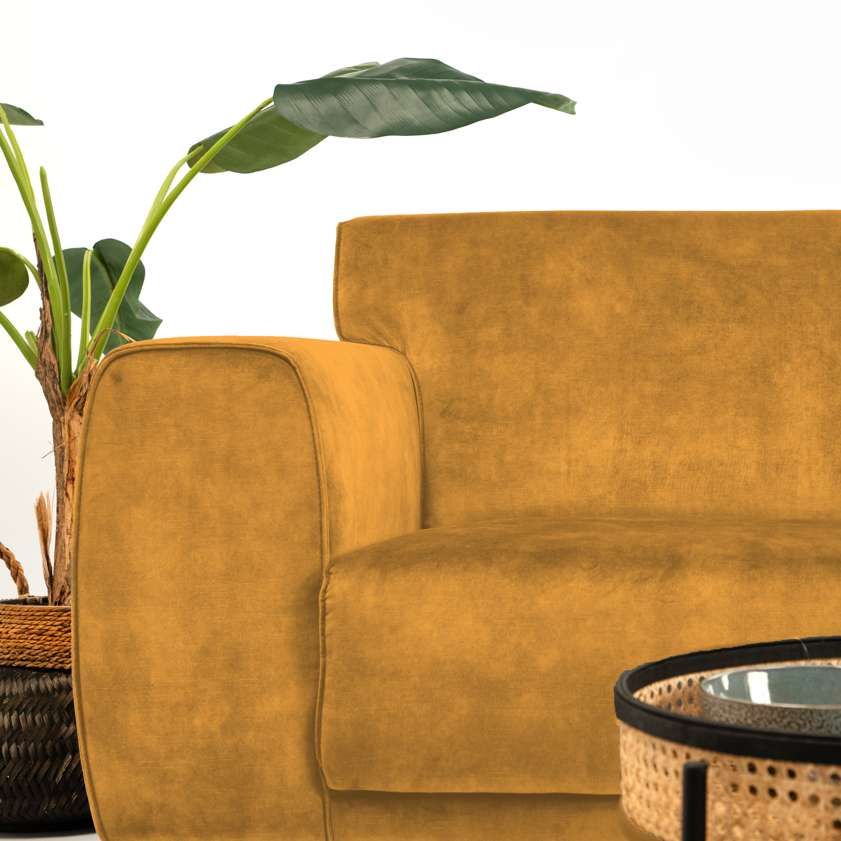 Sohome 3-zits Bank 'Jill' Velvet, kleur gold