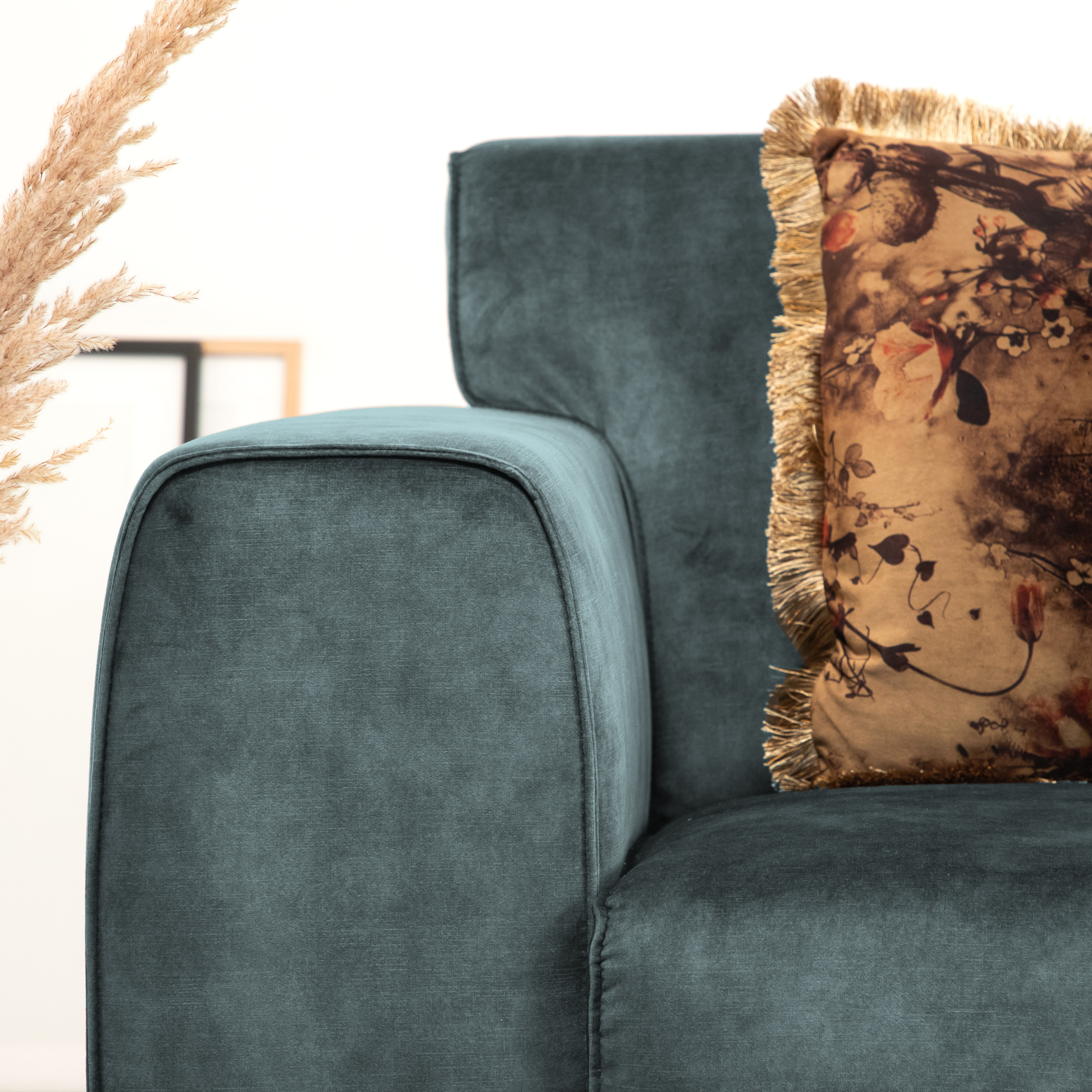 Sohome 3-zits Bank 'Jill' Velvet, kleur petrol