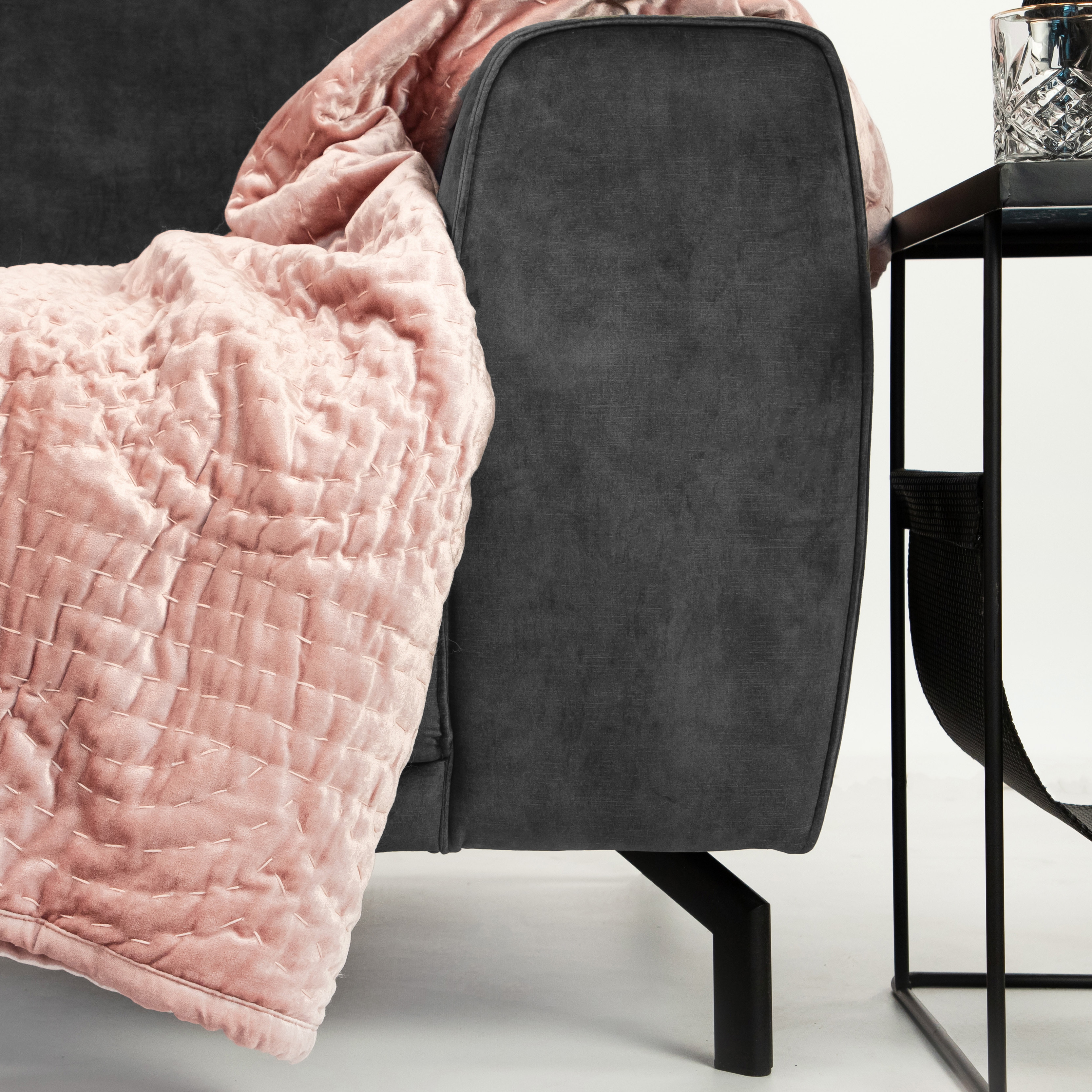 Sohome 3-zits Bank 'Jill' Velvet, kleur antraciet