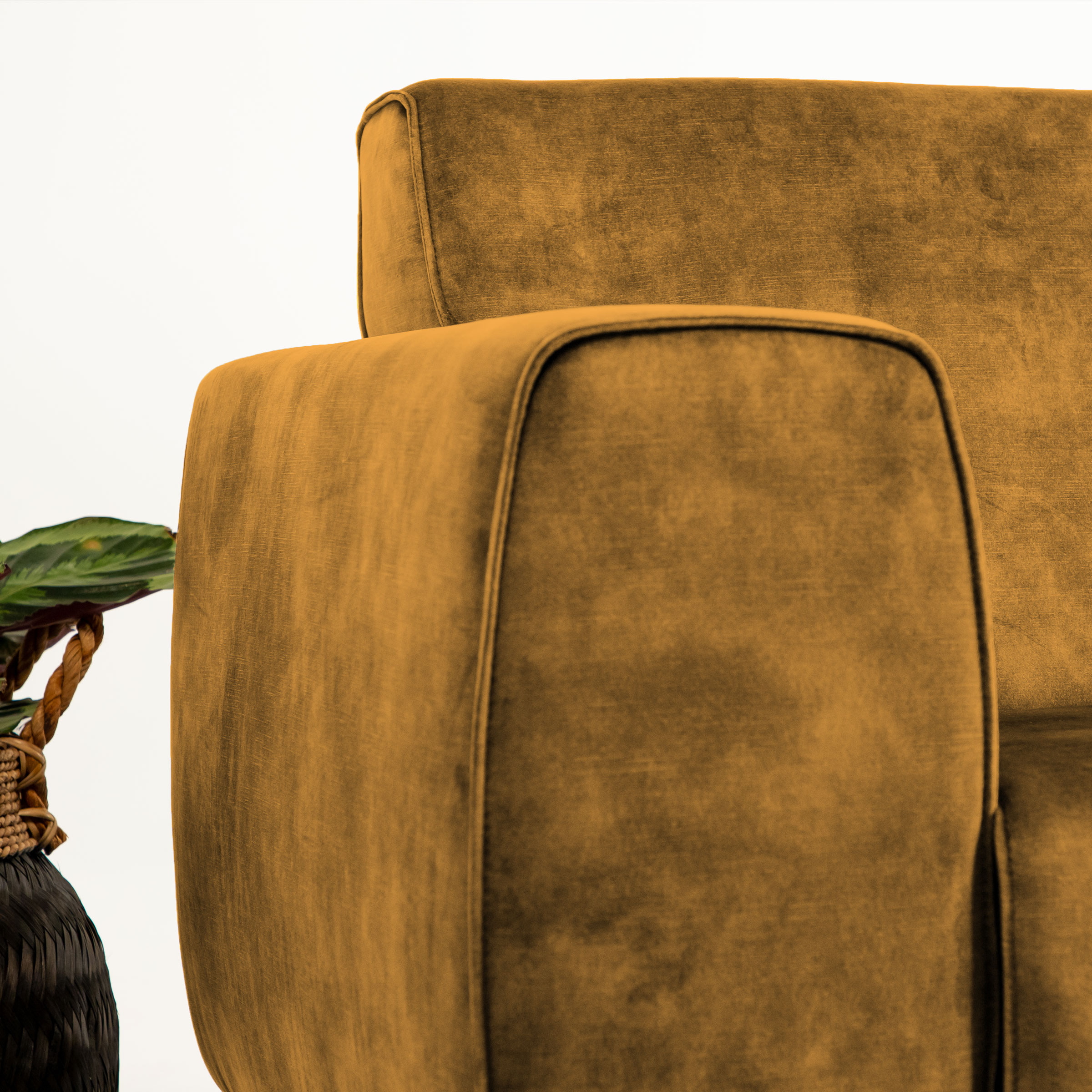 Sohome 4-zits Bank 'Jill' Velvet, kleur gold
