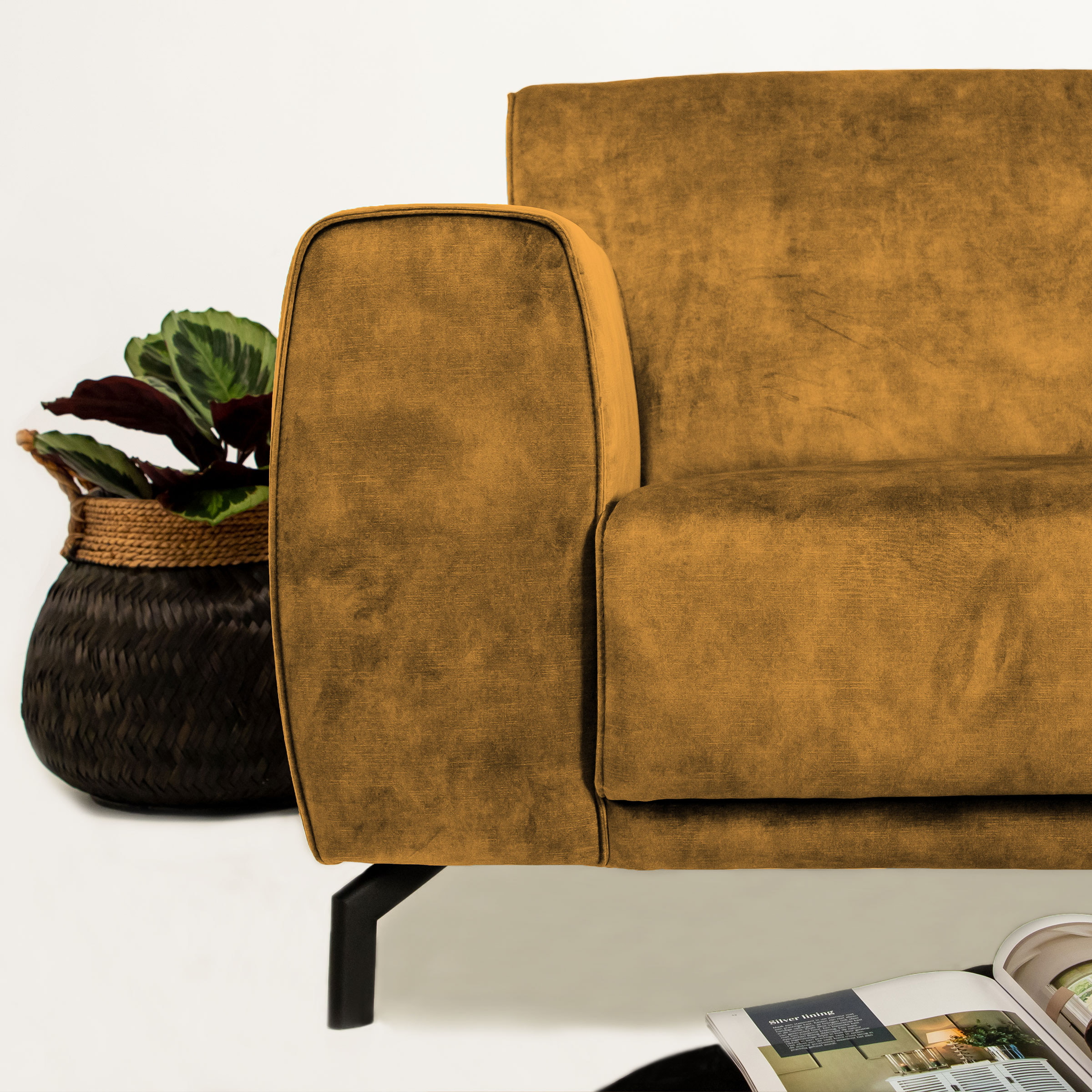 Sohome 4-zits Bank 'Jill' Velvet, kleur gold