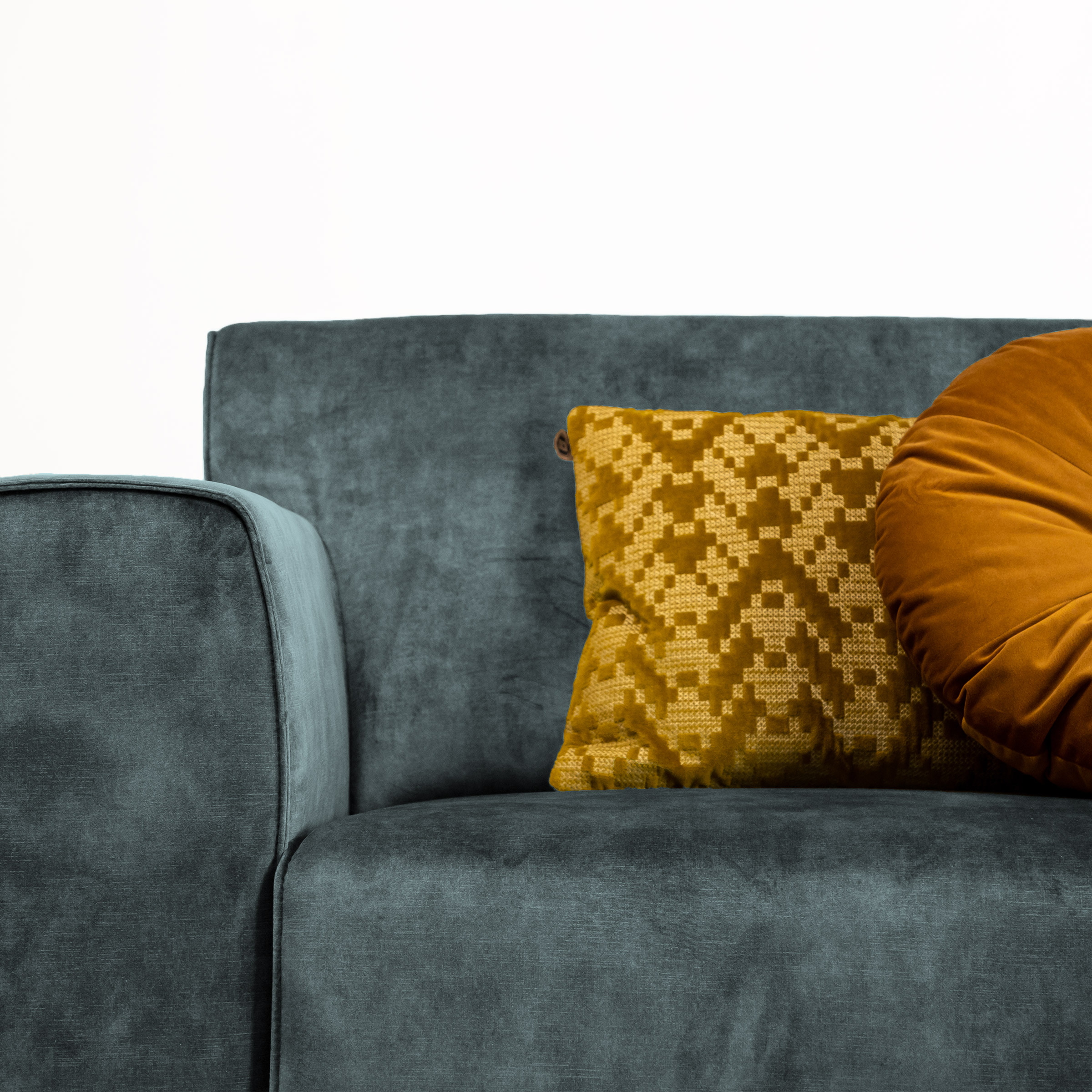 Sohome 4-zits Bank 'Jill' Velvet, kleur petrol