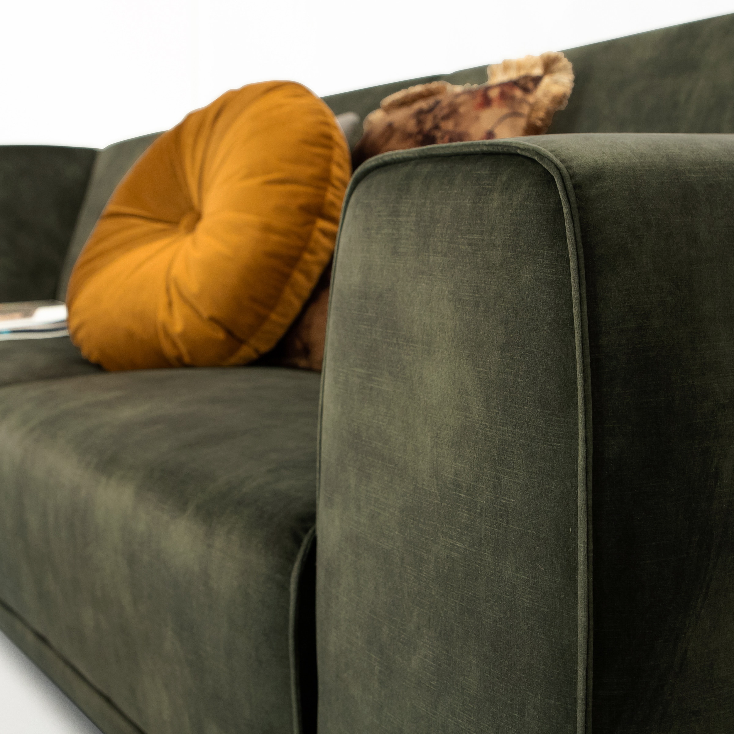 Sohome Hoekbank 'Jill' Velvet, kleur groen