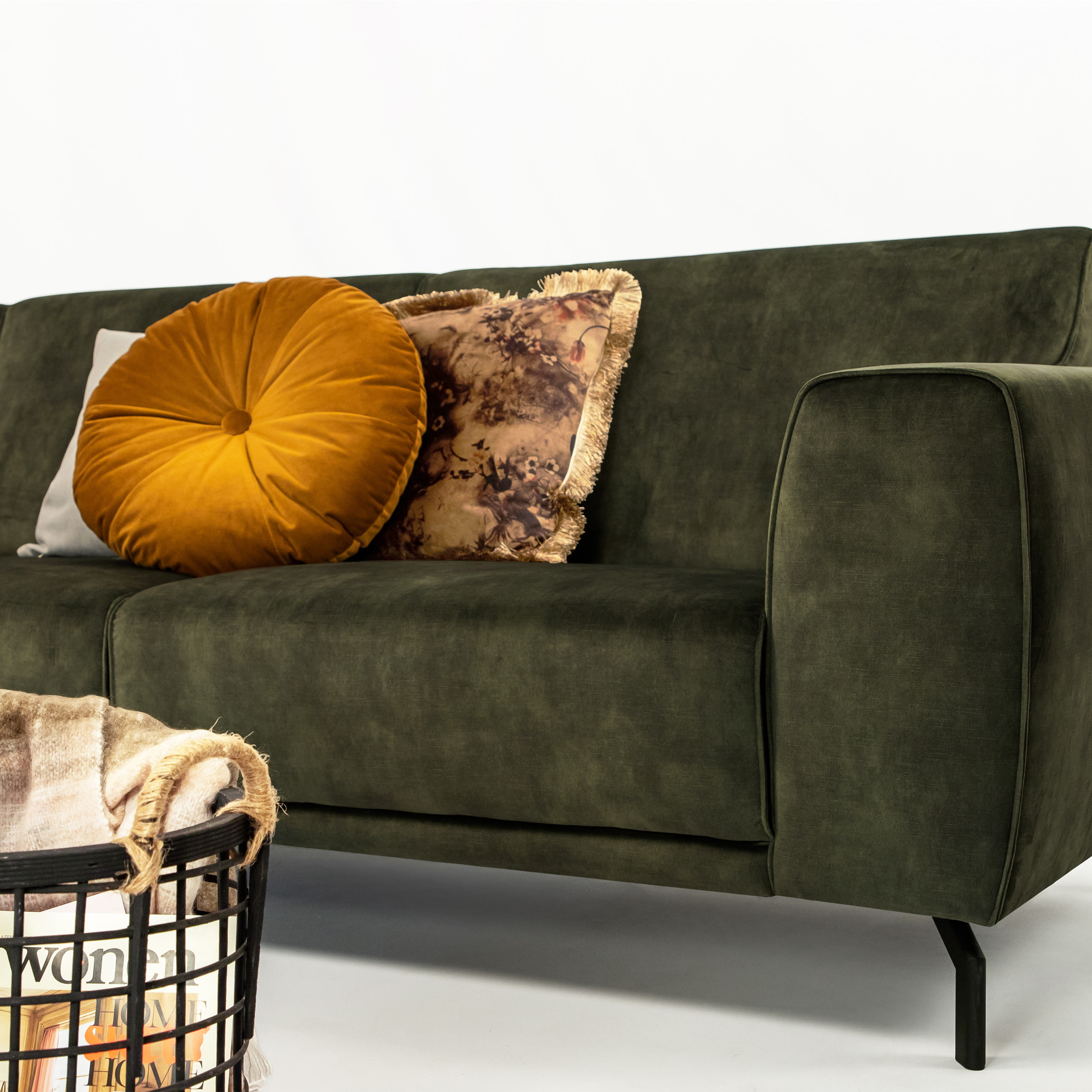 Sohome Hoekbank 'Jill' Velvet, kleur groen