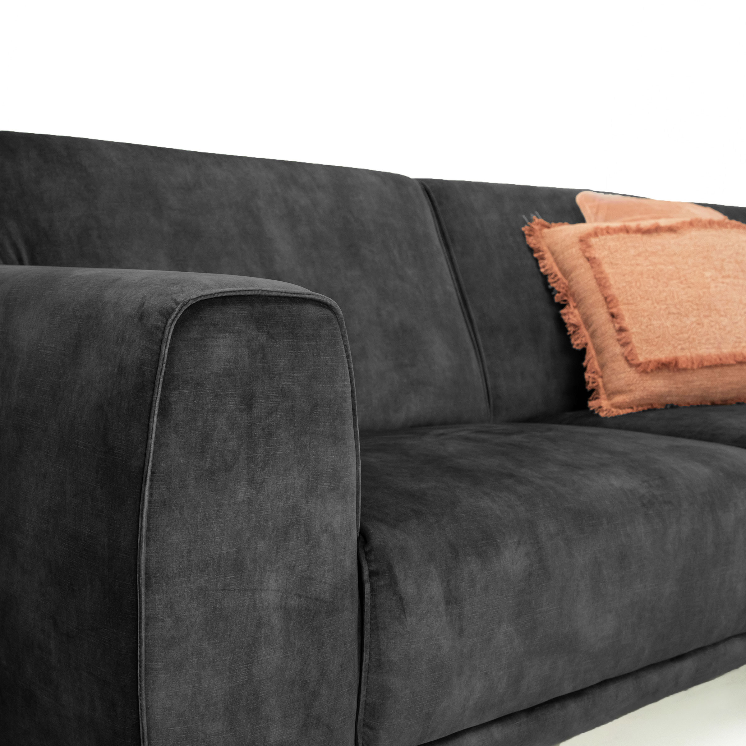 Sohome Hoekbank 'Jill' Velvet, kleur antraciet