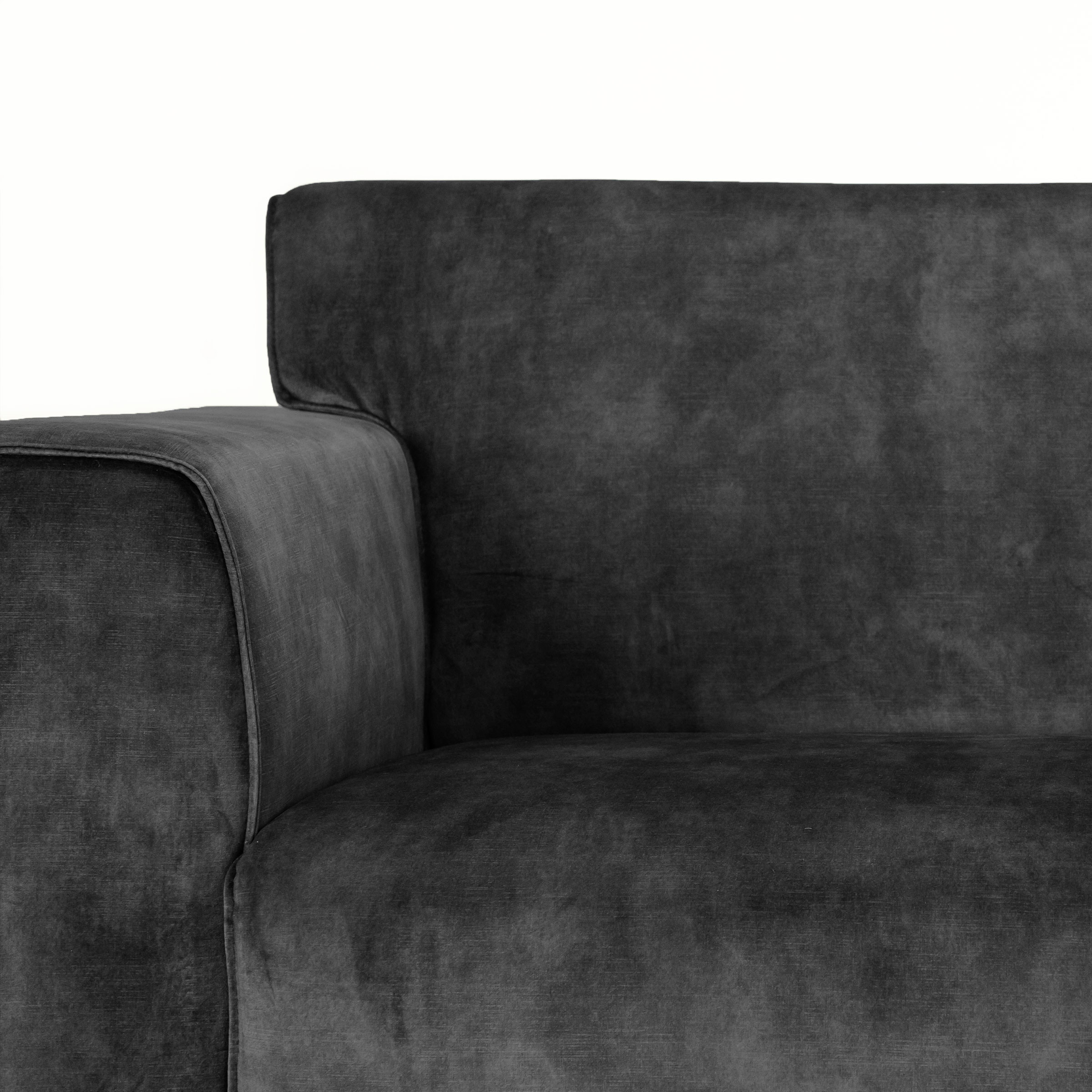 Sohome Hoekbank 'Jill' Velvet, kleur antraciet