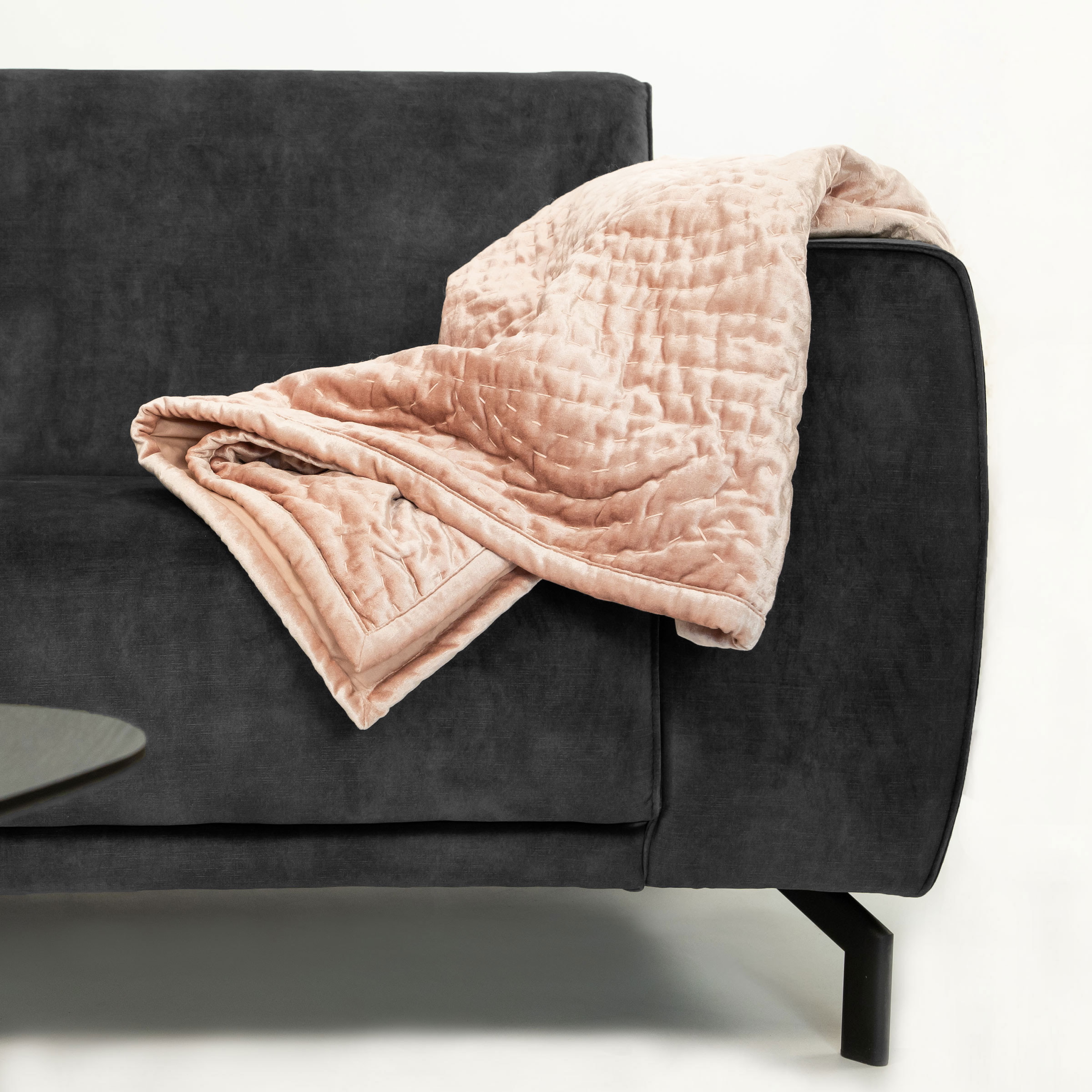 Sohome Hoekbank 'Jill' Velvet, kleur antraciet