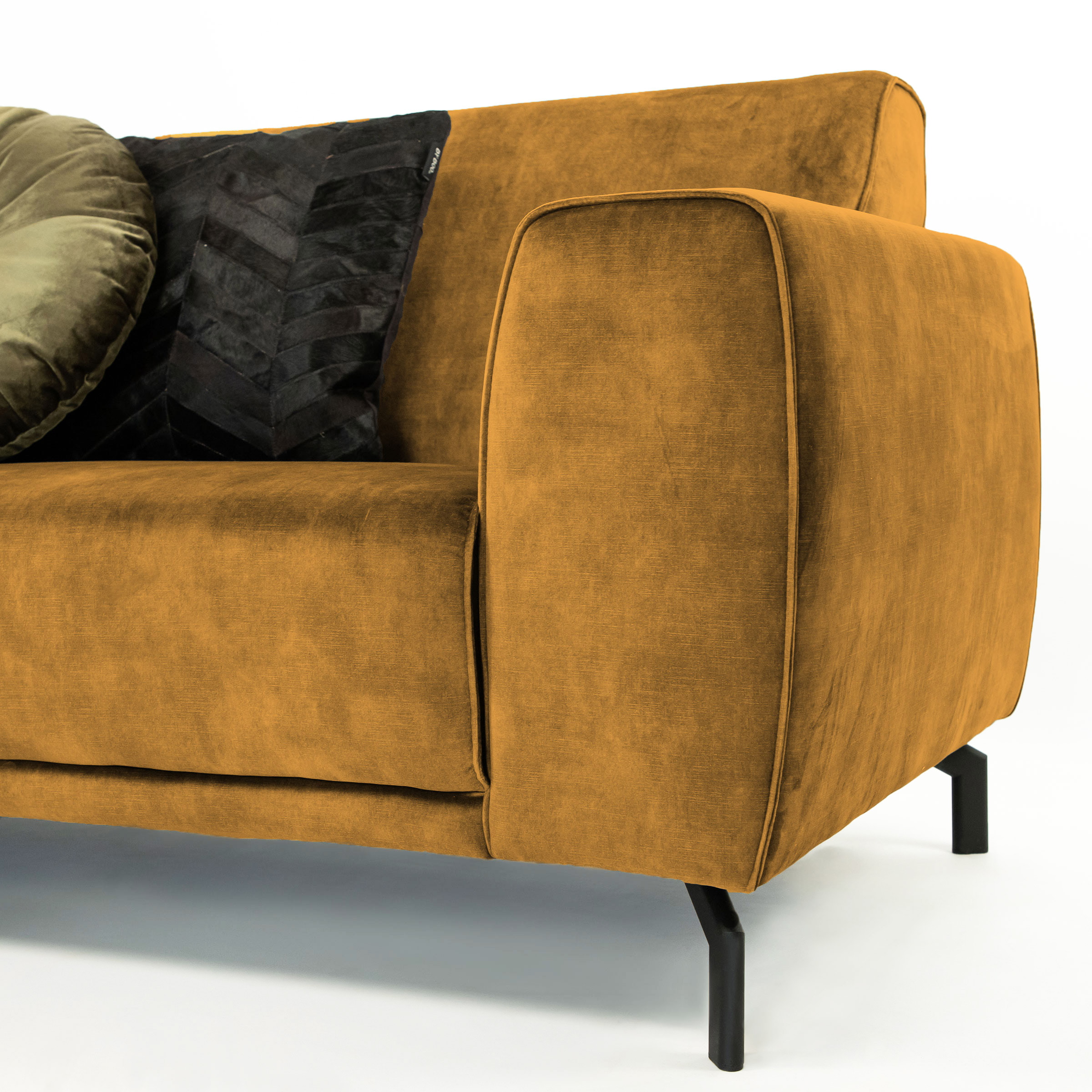 Sohome Hoekbank 'Jill' Velvet, kleur gold