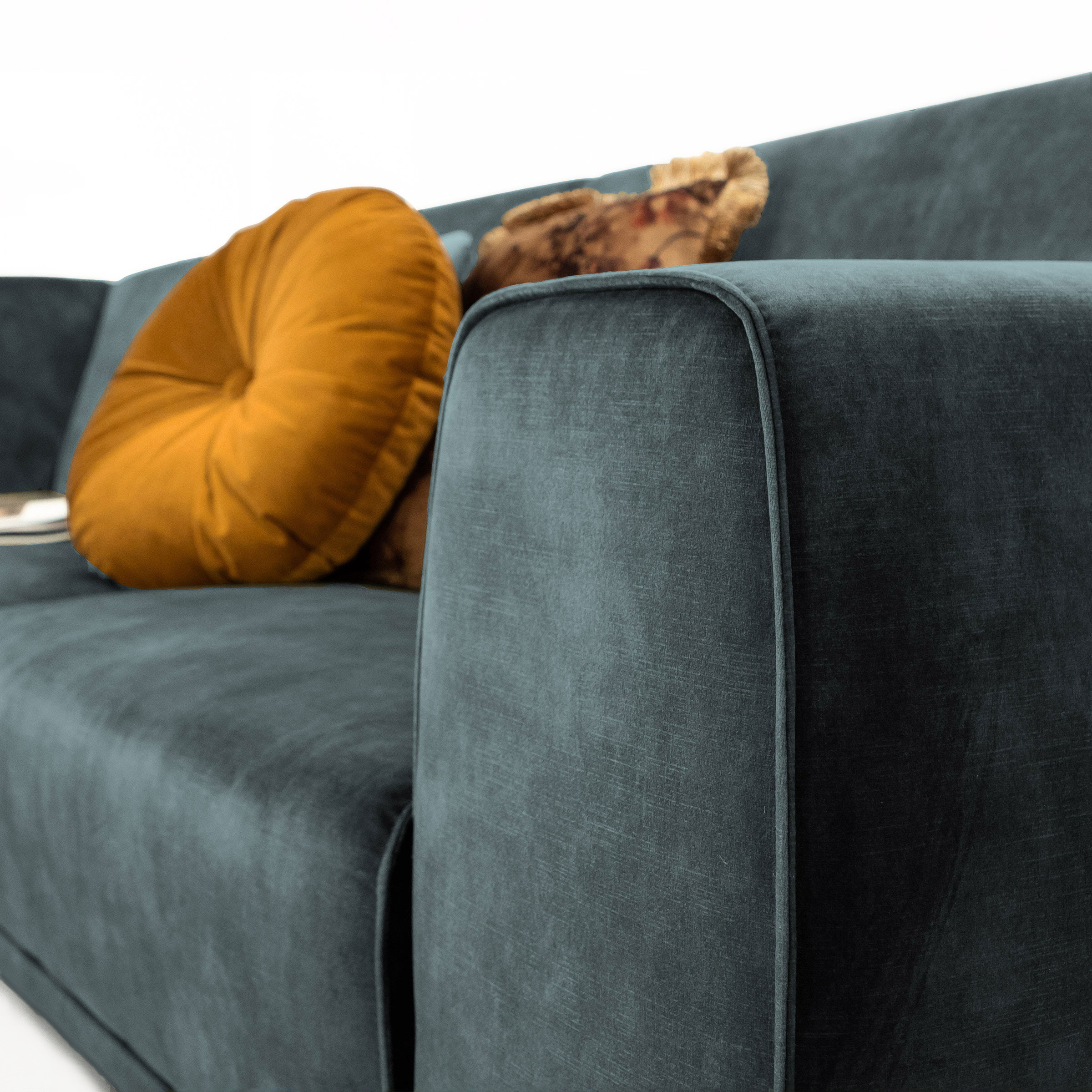 Sohome Hoekbank 'Jill' Velvet, kleur petrol