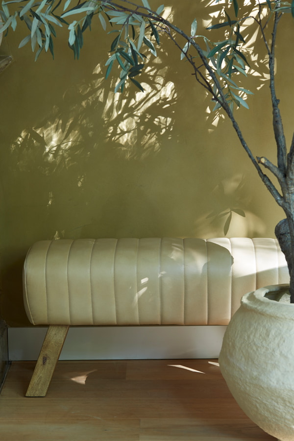 Light & Living Eetkamerbank 'Ramy' Leer, kleur Zand